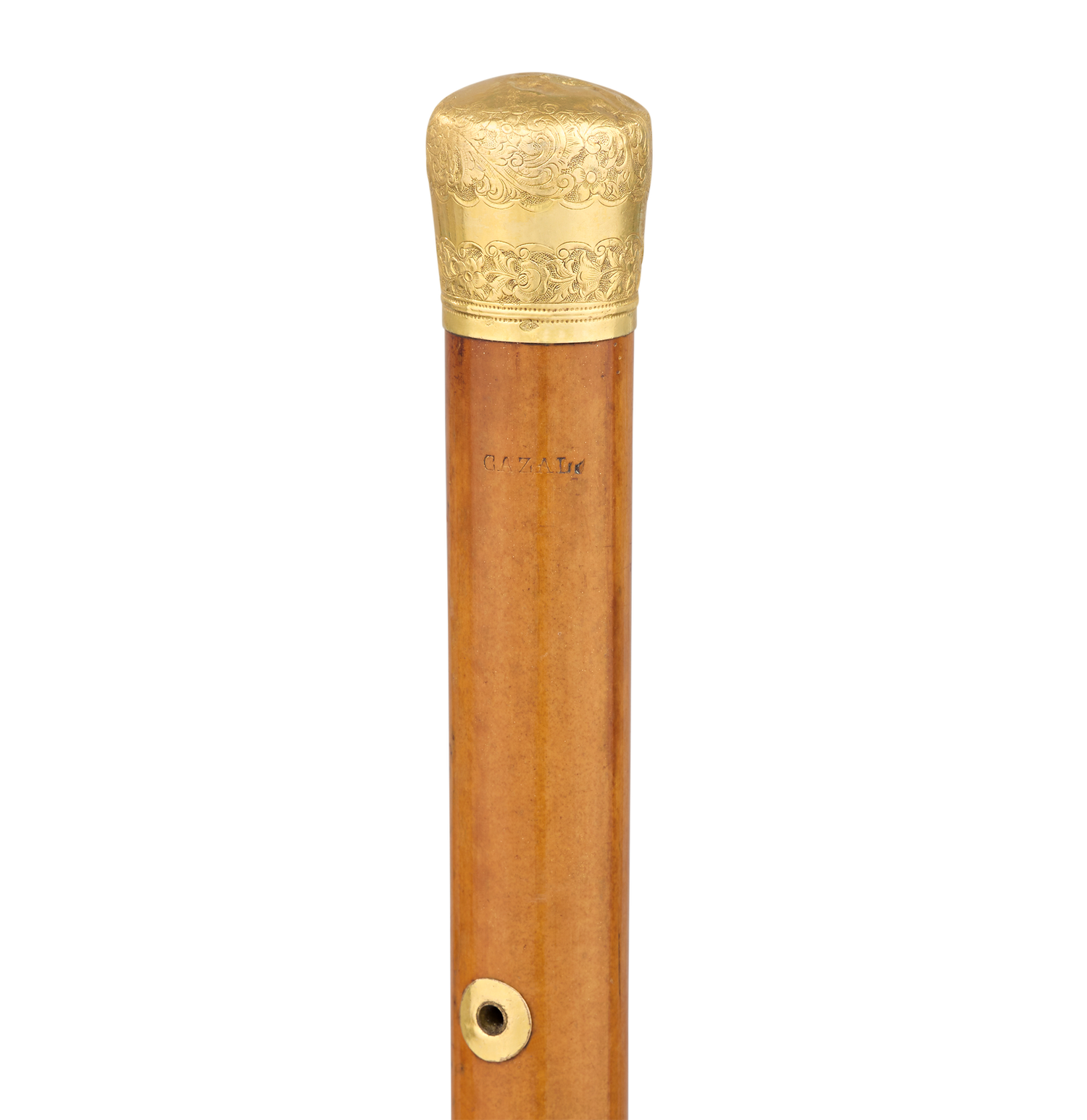 Gilt Knob Wooden Cane