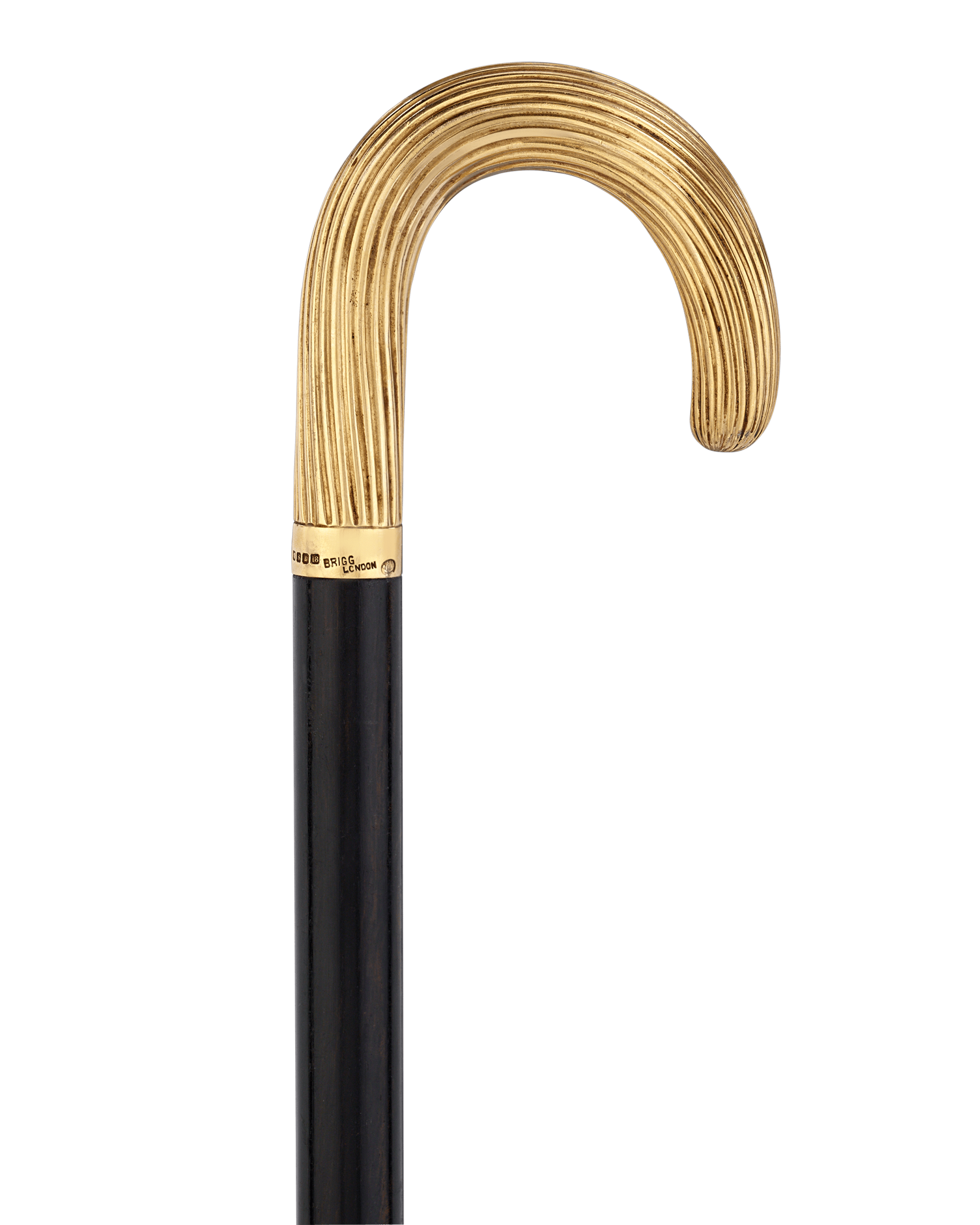 Silver-Gilt Crook Cane by Brigg