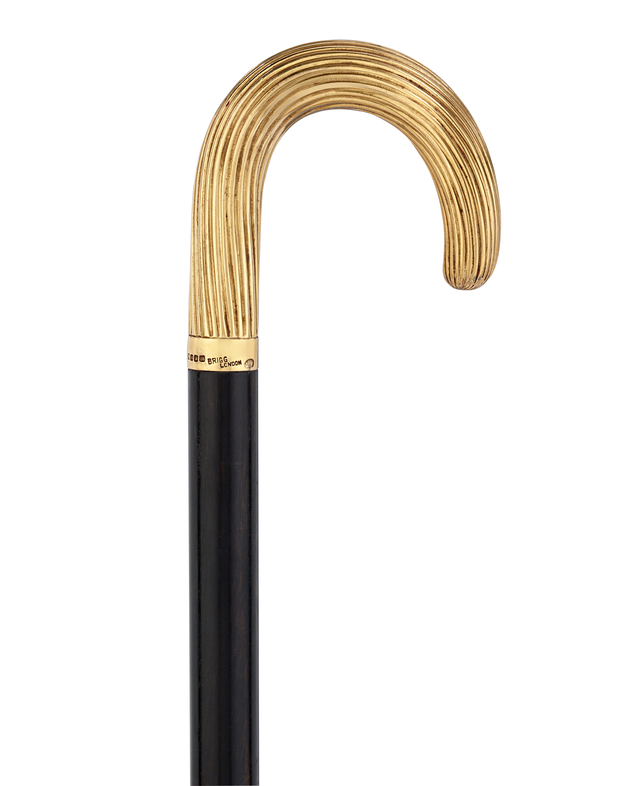 Silver-Gilt Crook Cane by Brigg