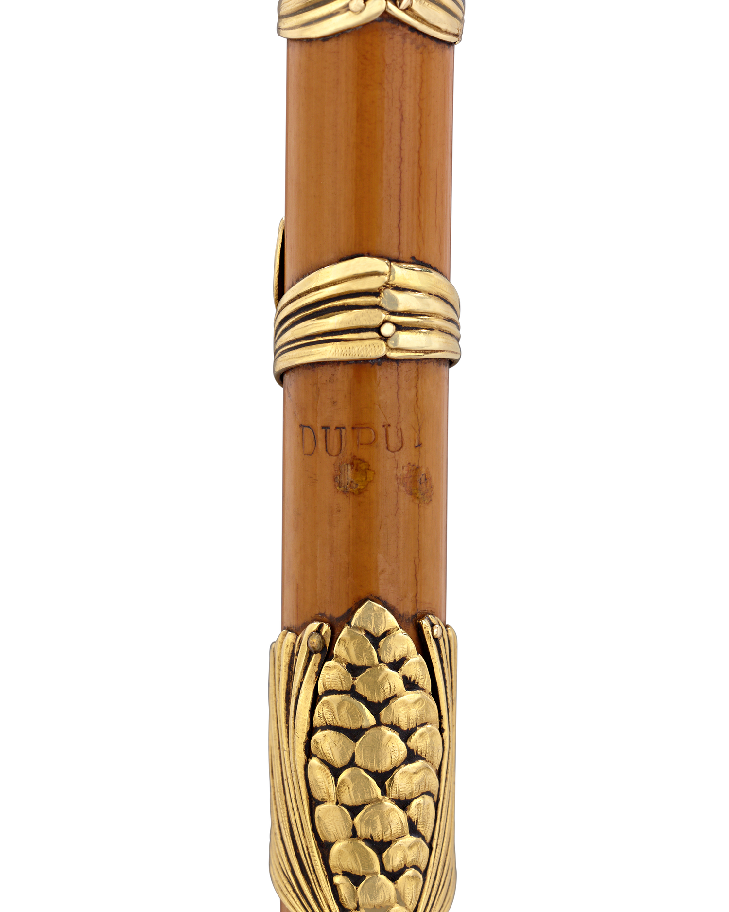 Art Nouveau Gold-Gilt Crook Handle Cane