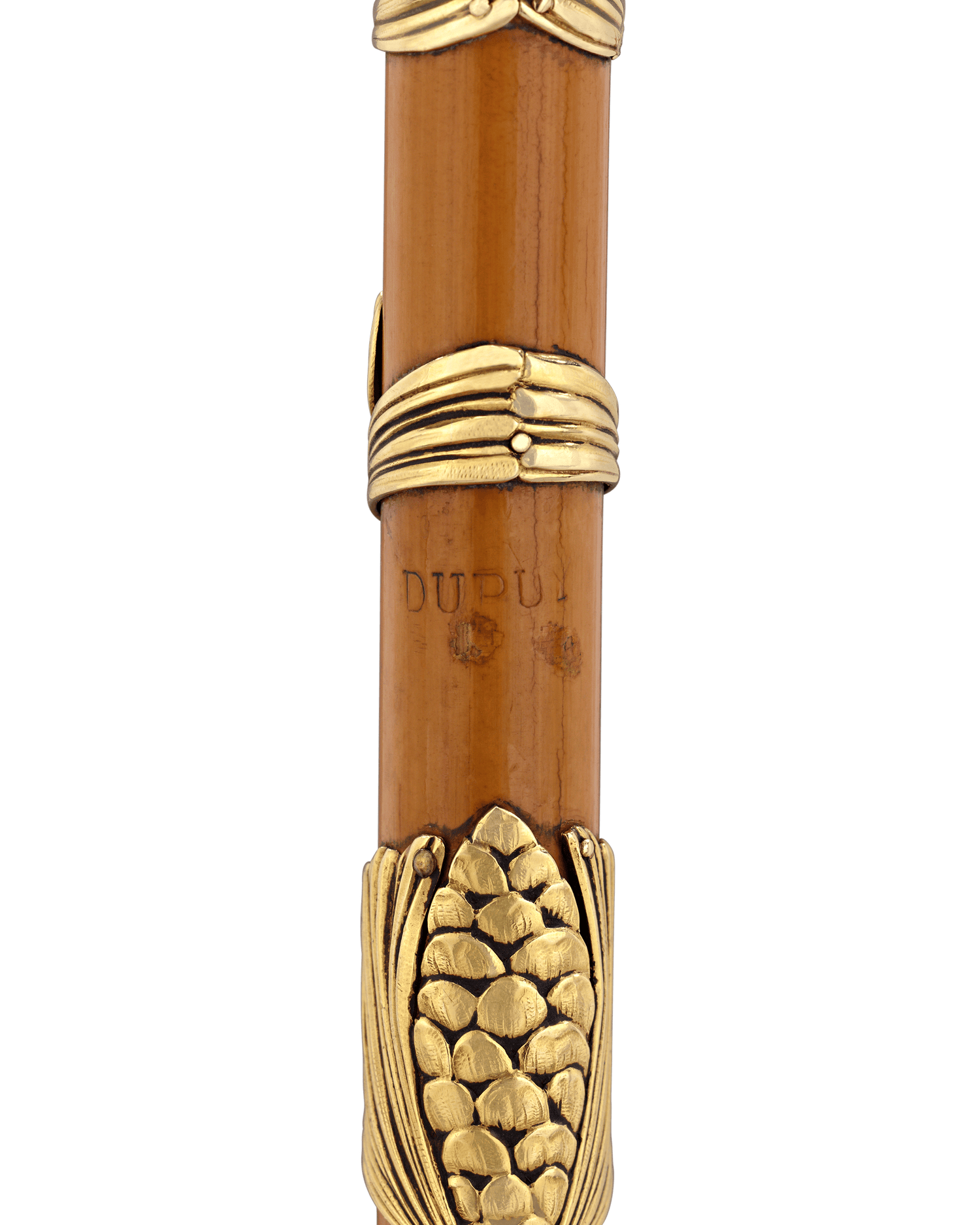 Art Nouveau Gold-Gilt Crook Handle Cane