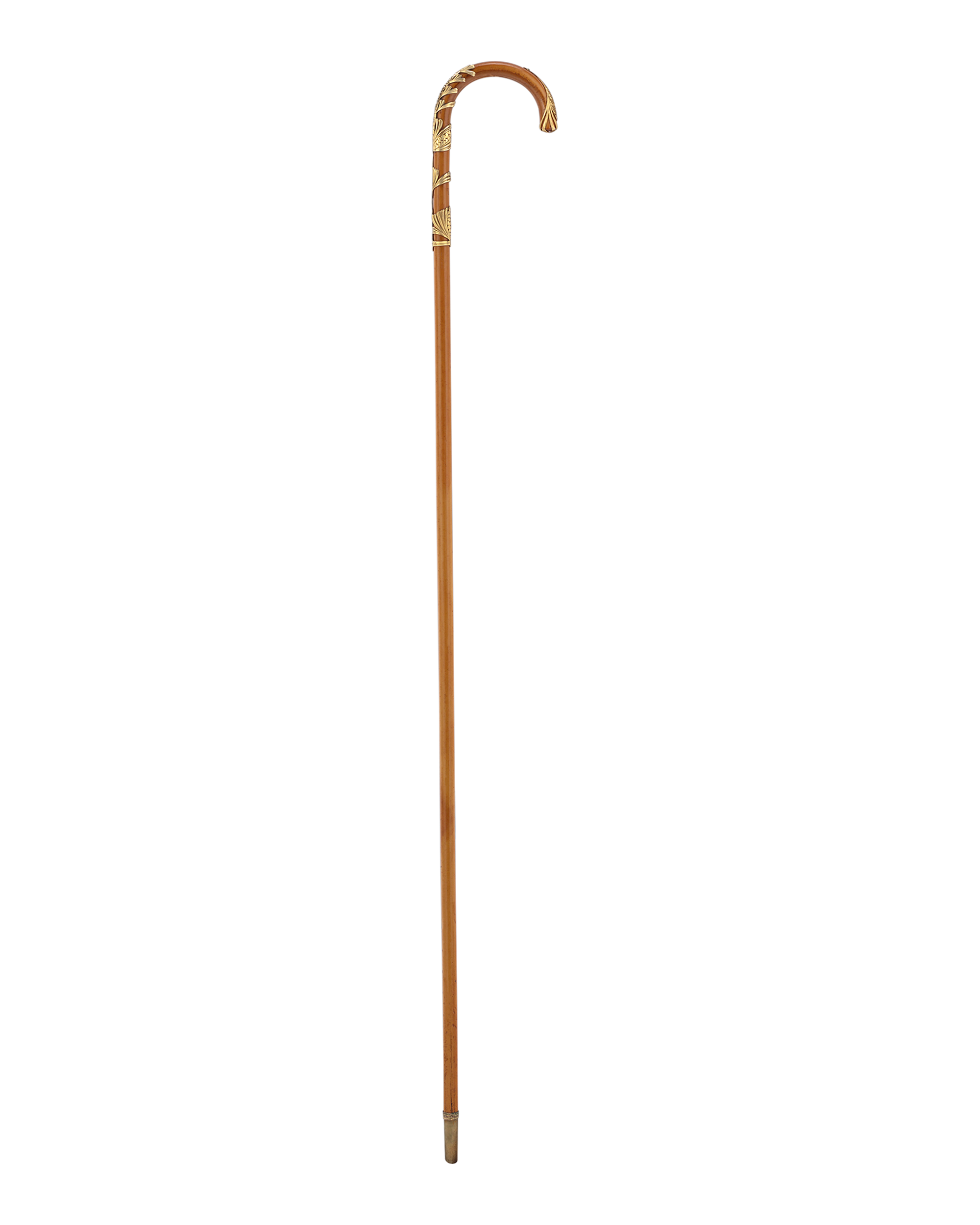 Art Nouveau Gold-Gilt Crook Handle Cane