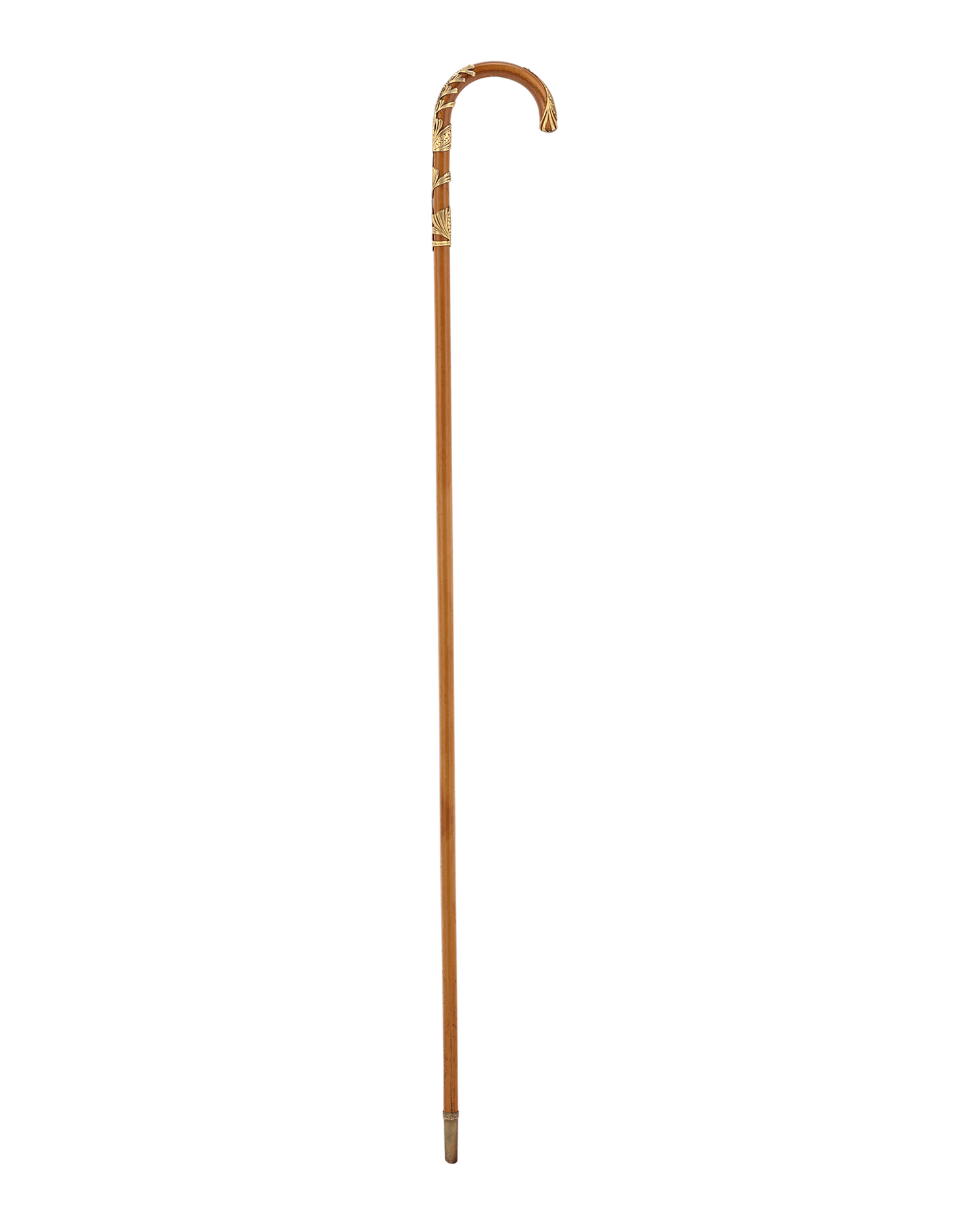 Art Nouveau Gold-Gilt Crook Handle Cane