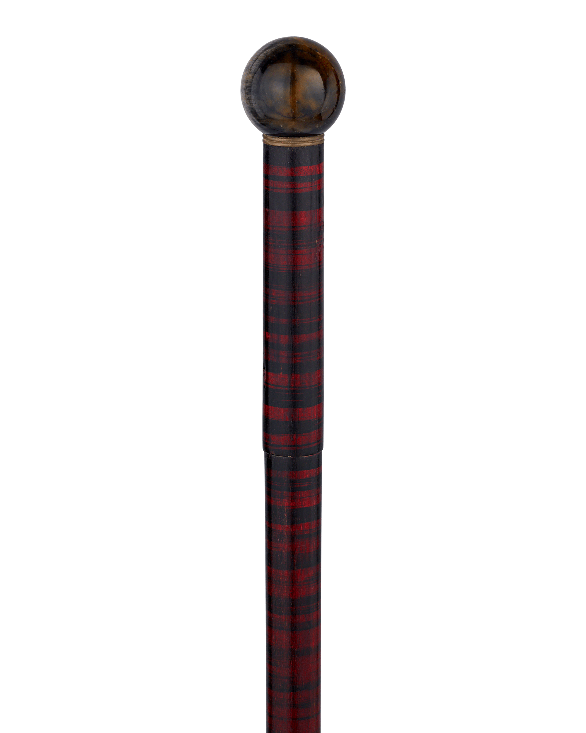 Ebonized Wood and Hardstone Toulouse-Lautrec Gadget Cane