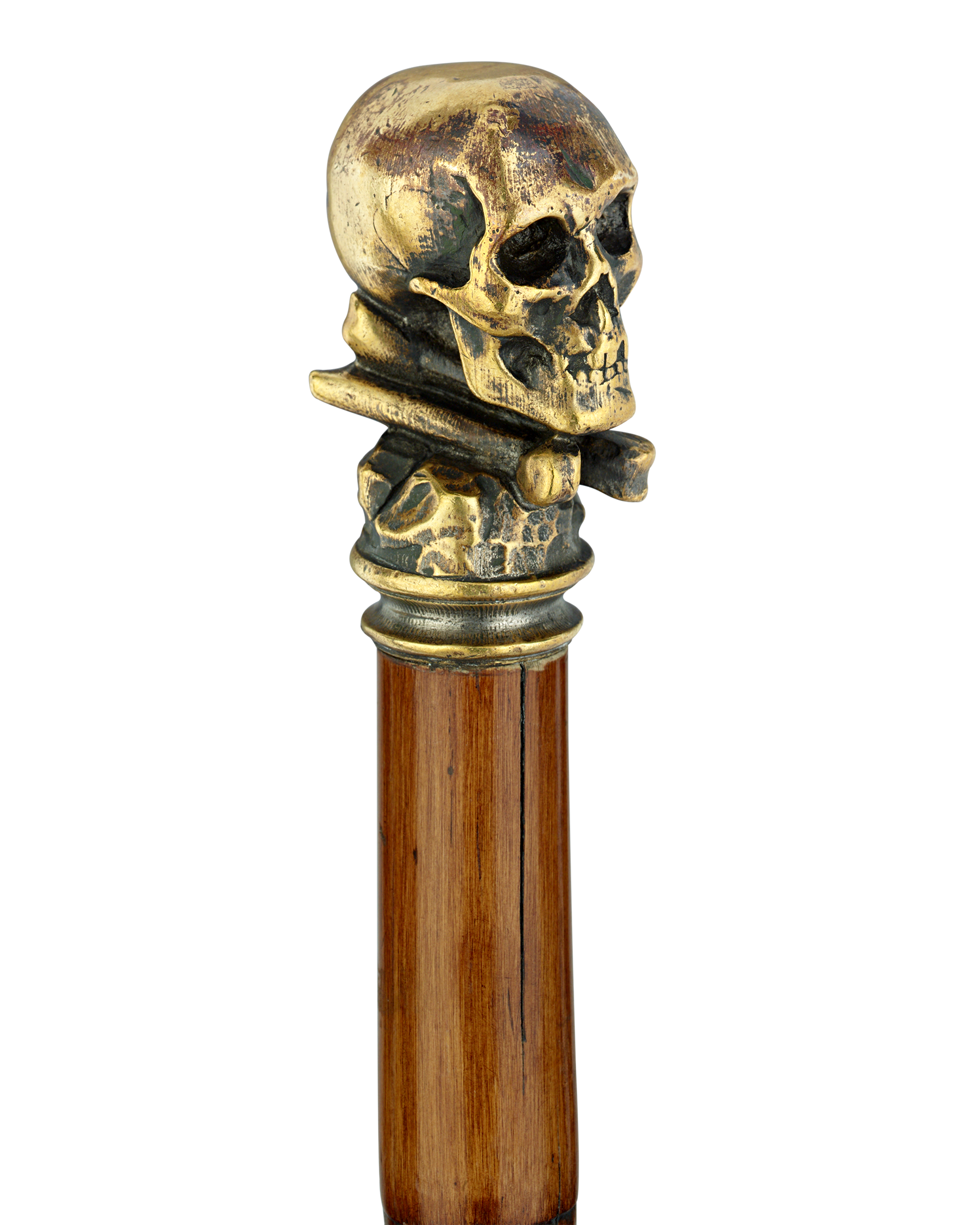 Gilt Skull Bludgeon Cane