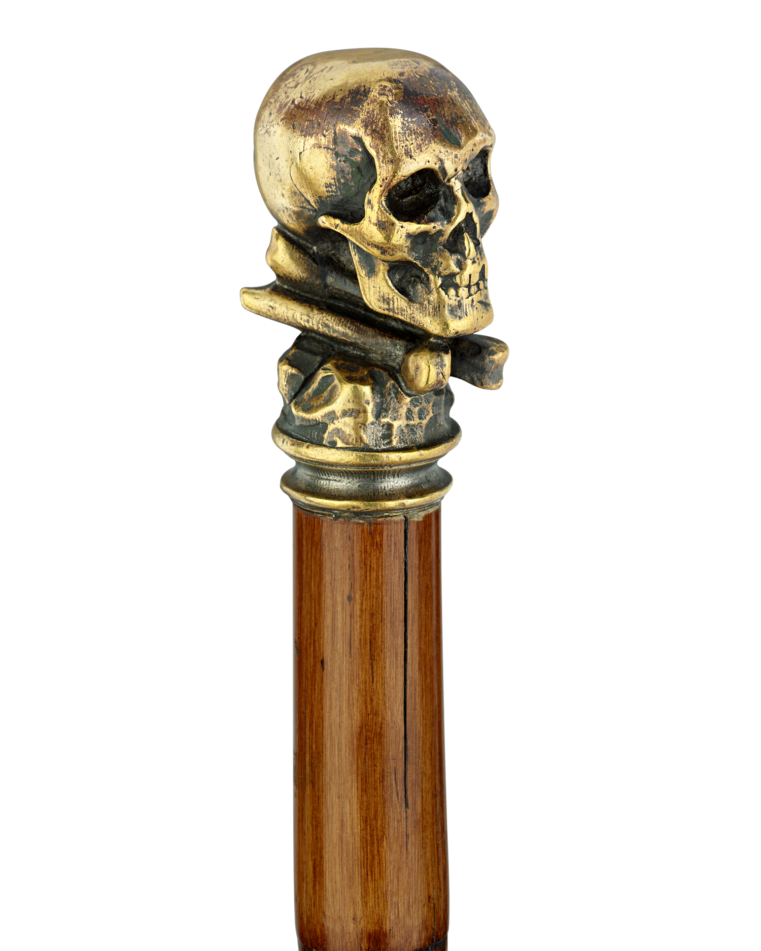 Gilt Skull Bludgeon Cane