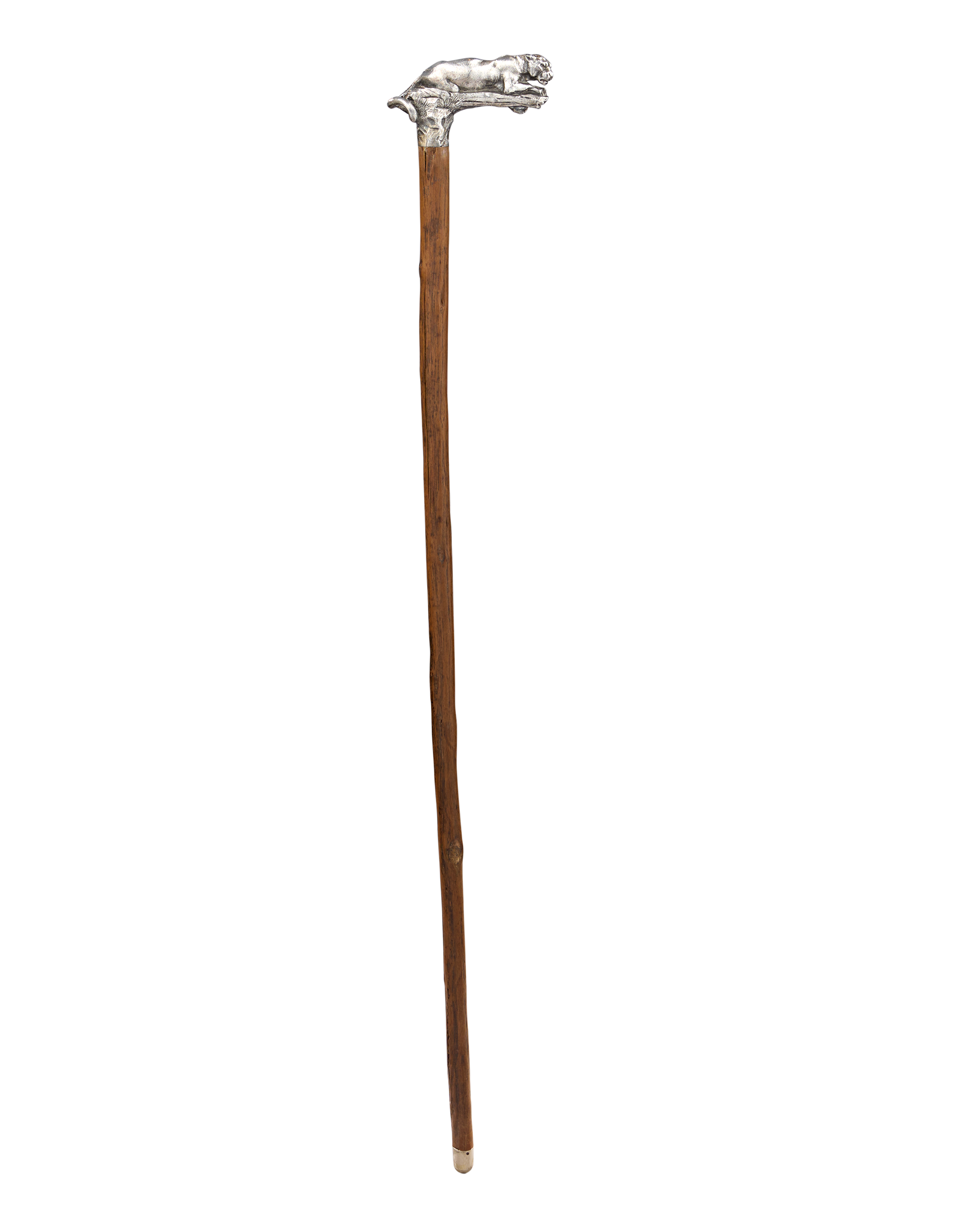 Silver Jaguar Handle Walnut Cane