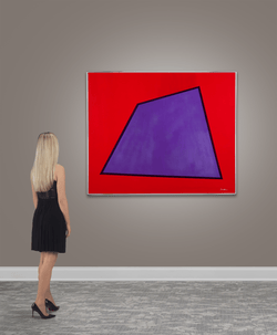 Abstract with Blue on Red by Frank Sinatra | M.S. Rau