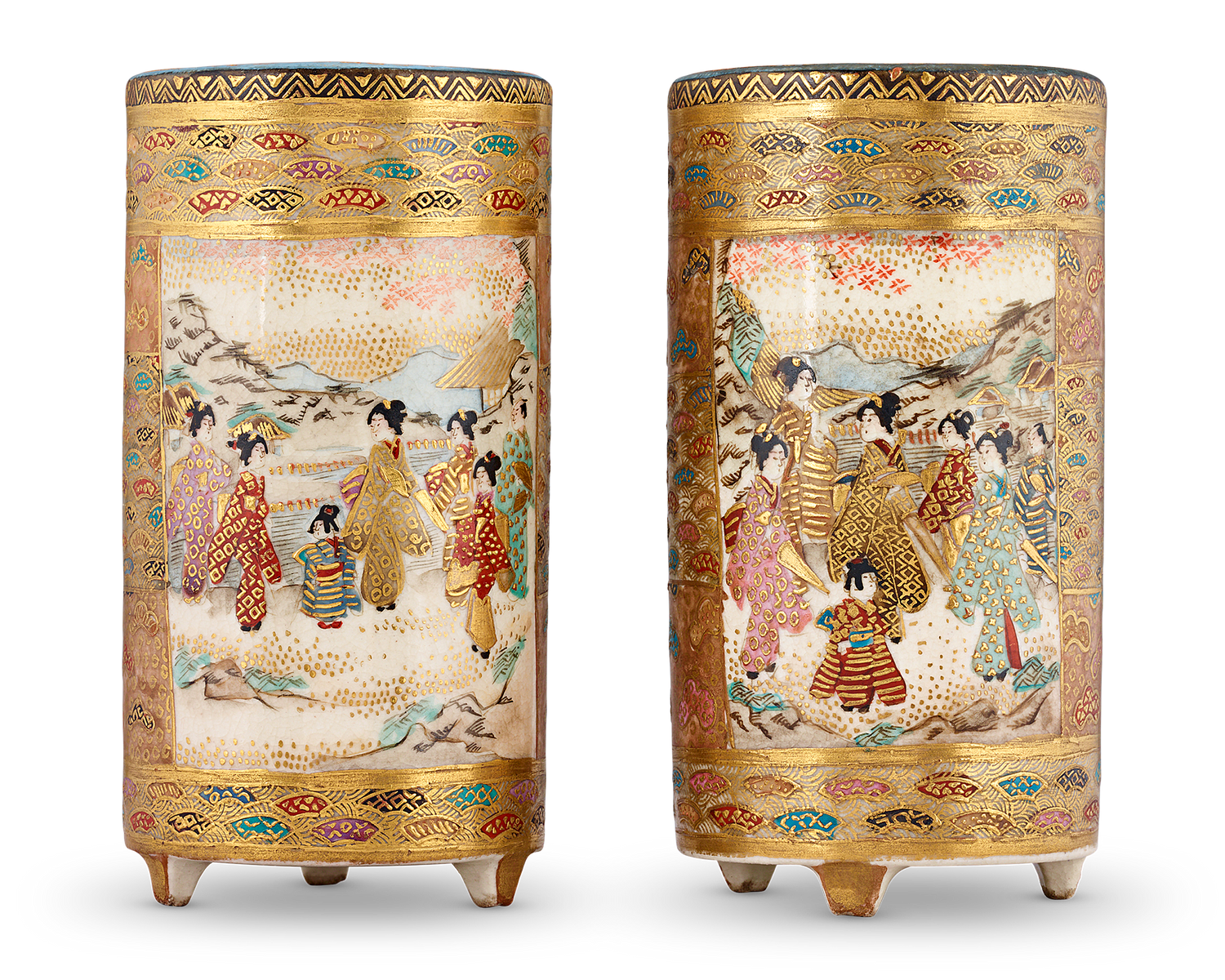 Pair of Satsuma Sake Cups