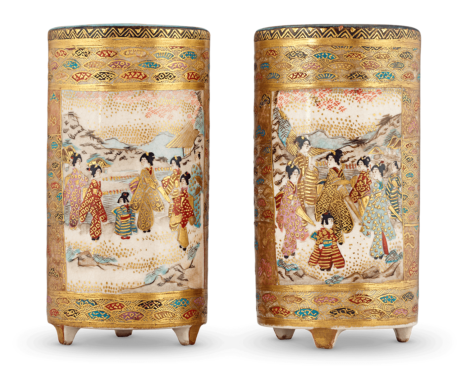 Pair of Satsuma Sake Cups