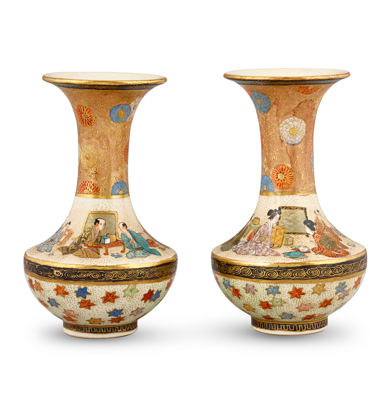 Pair of Satsuma Vases