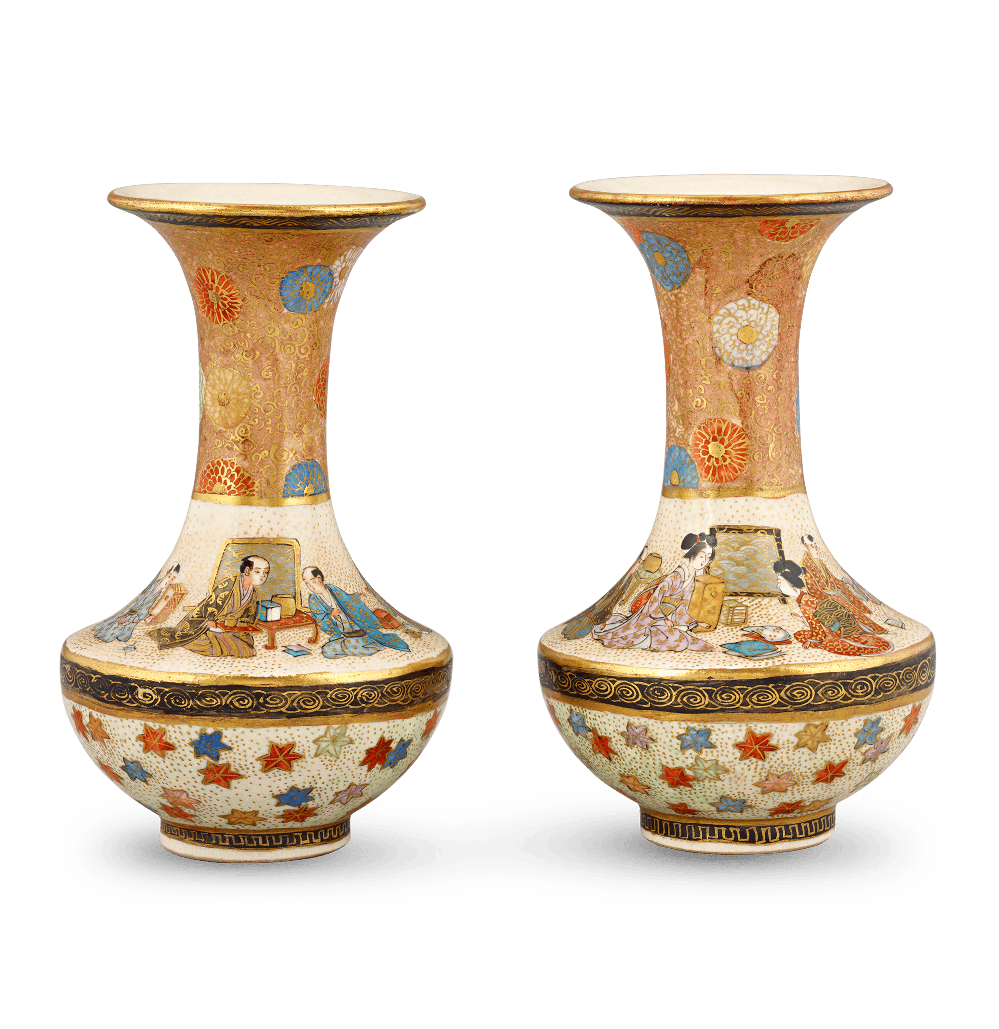 Pair of Satsuma Vases