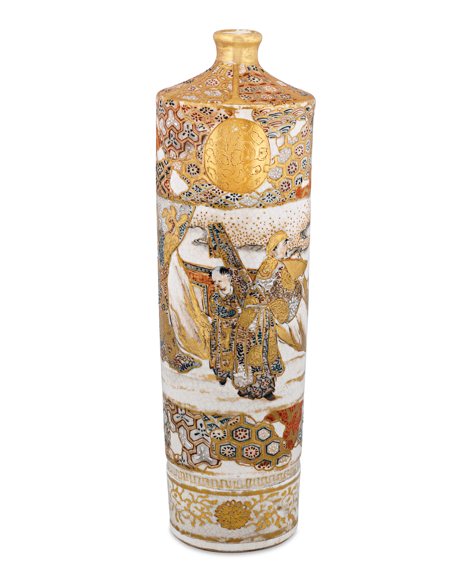 Tall, Cylindrical Satsuma Vase