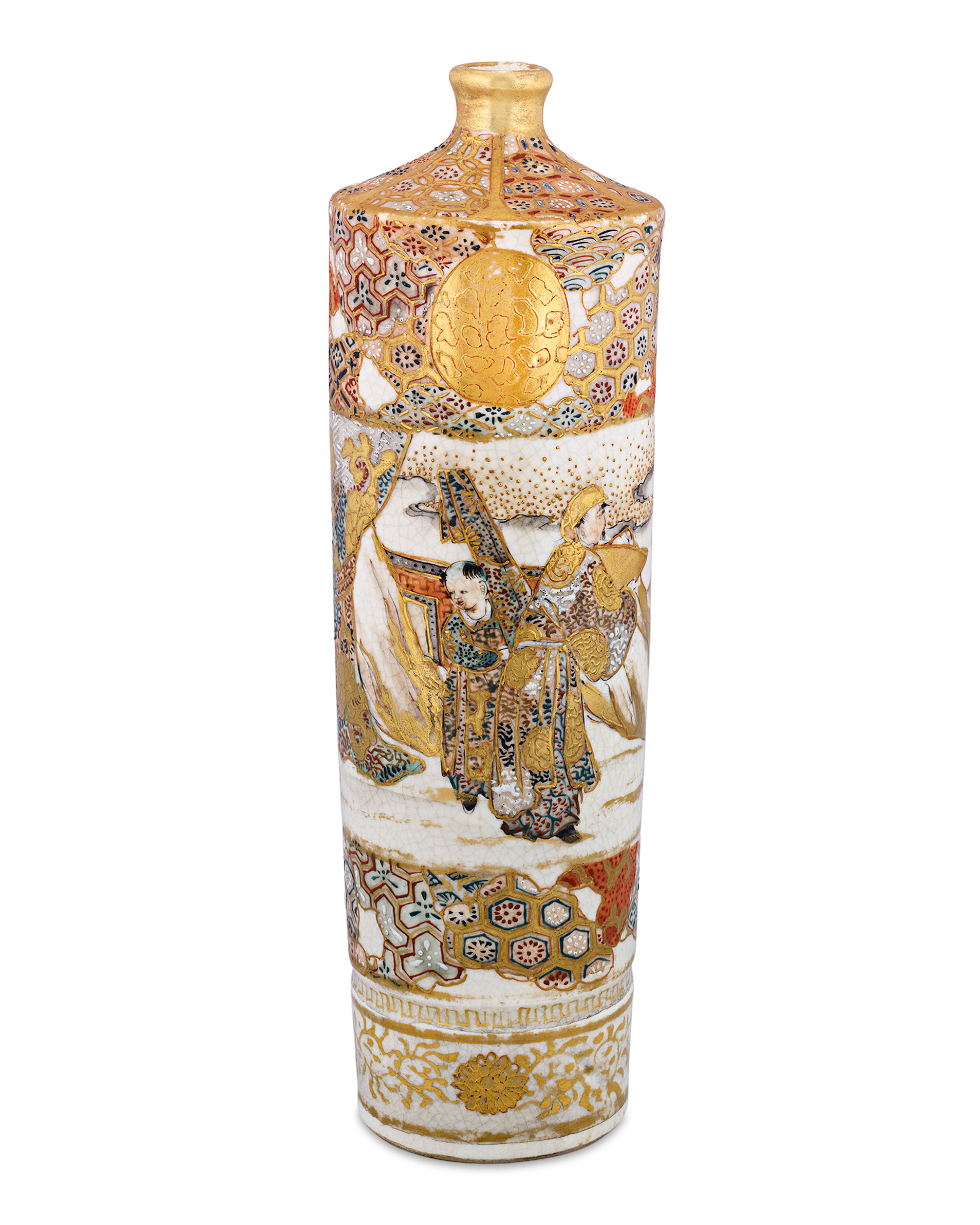 Tall, Cylindrical Satsuma Vase