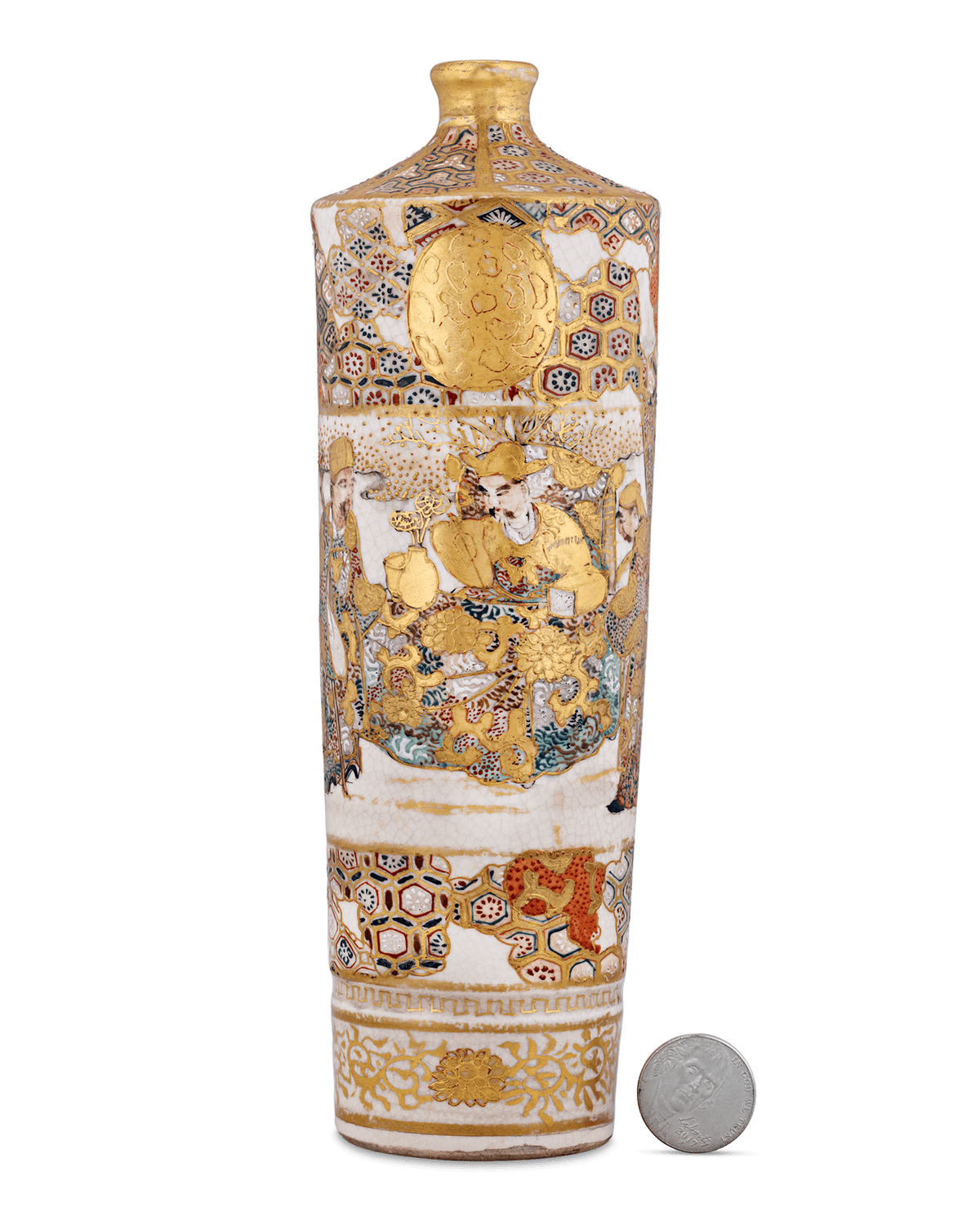 Tall, Cylindrical Satsuma Vase