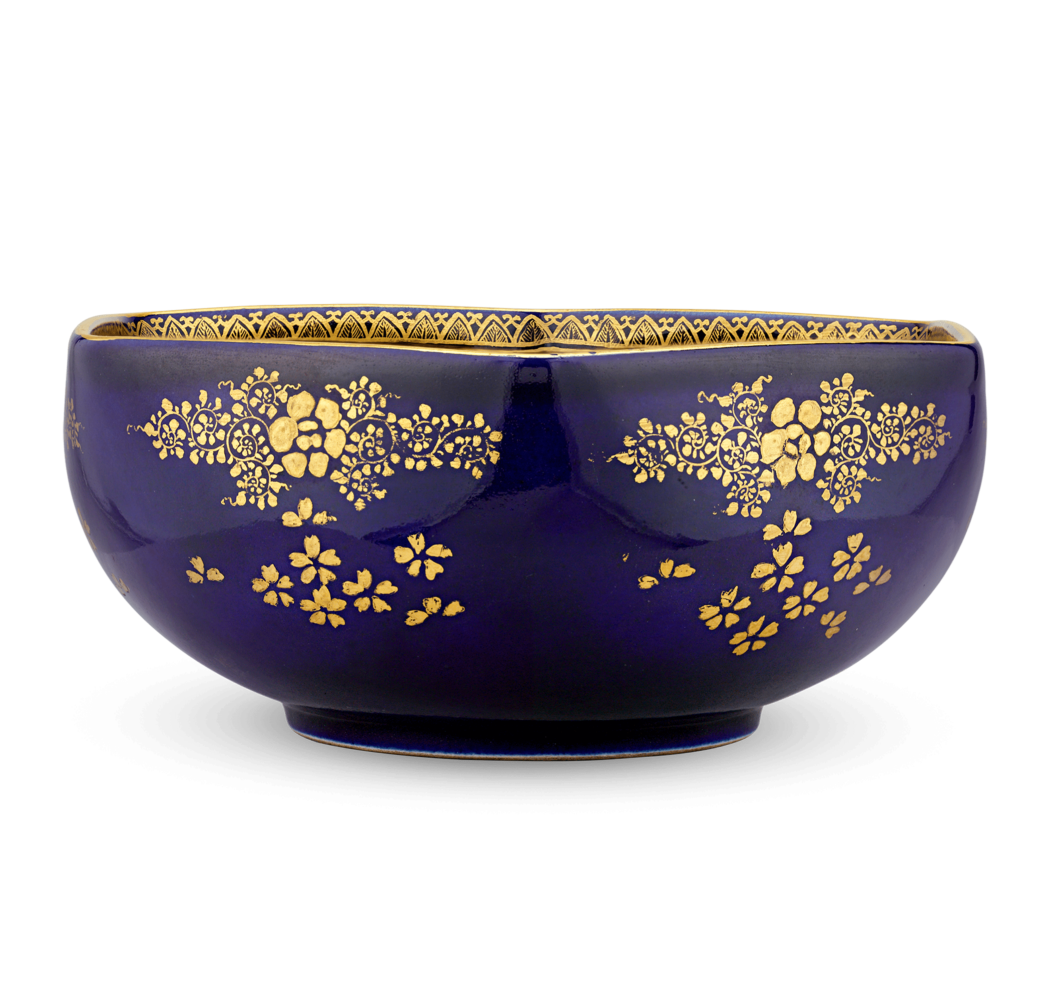 Blue Satsuma Bowl with Warriors