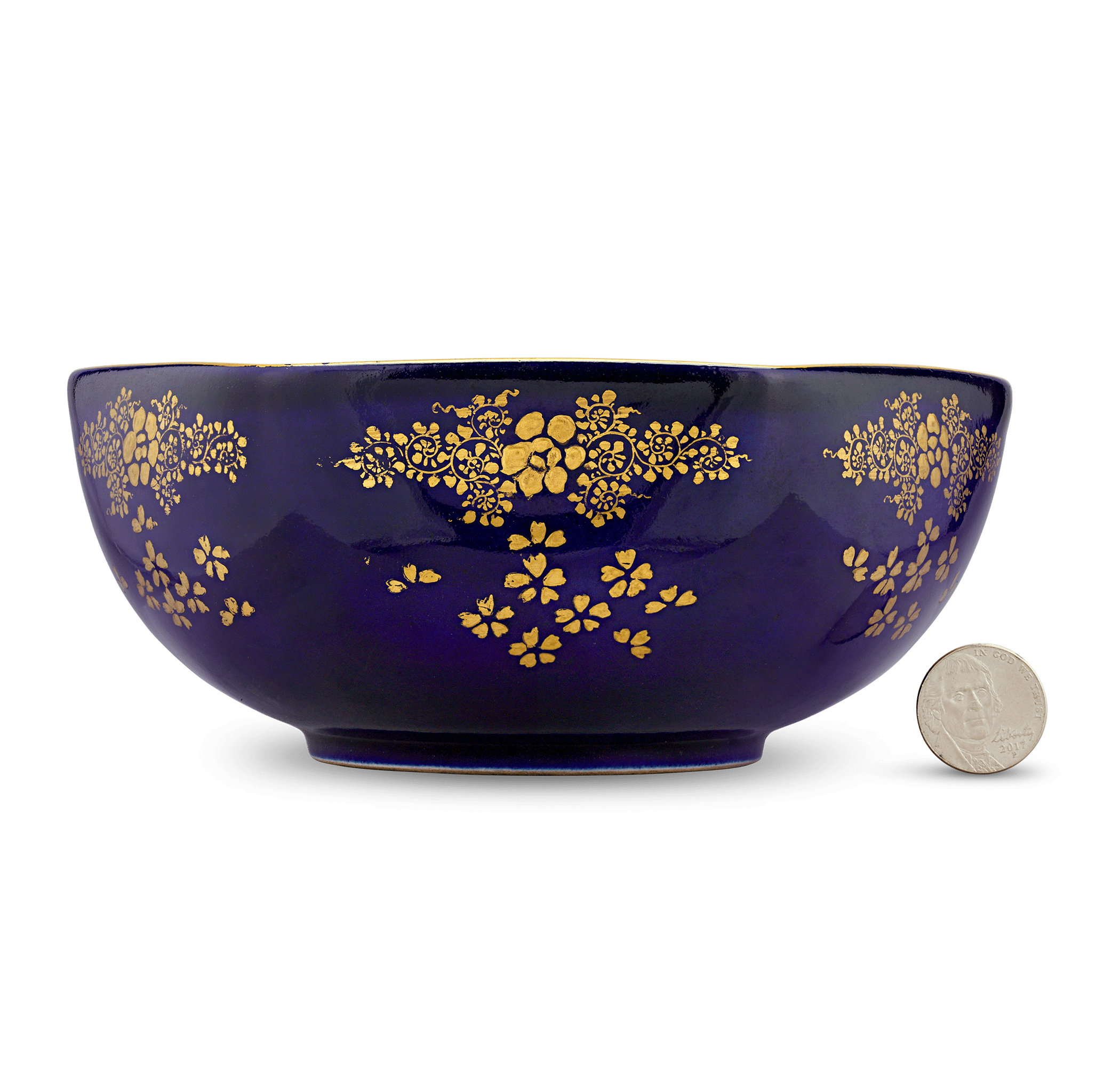 Blue Satsuma Bowl with Warriors