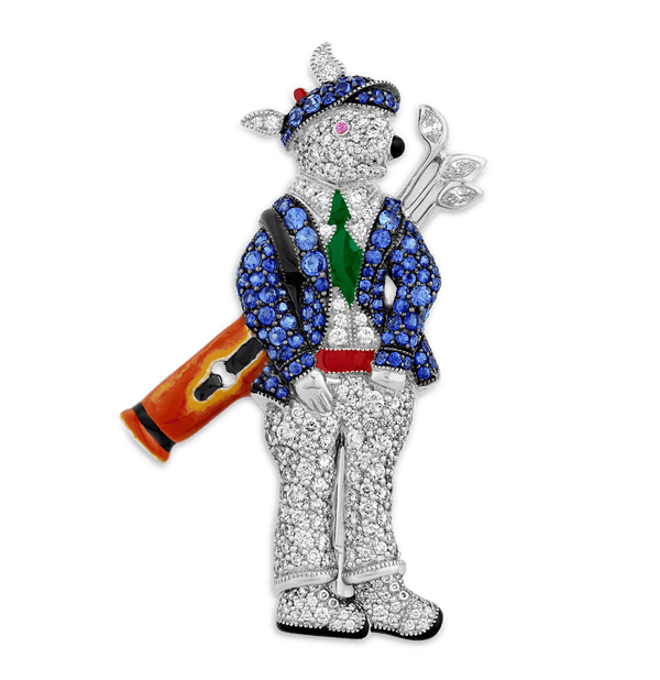 Raymond Yard Rabbit Golf Caddy Brooch