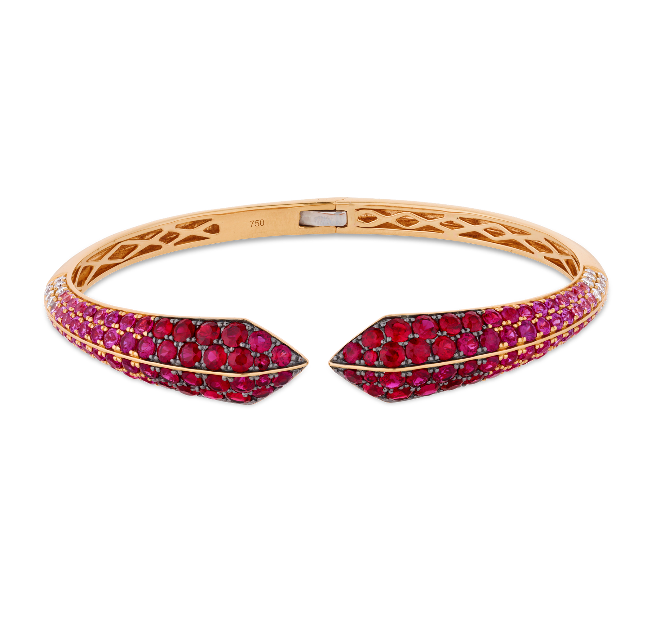 Rose Gold Bracelet with Rubies, Pink Sapphires and Diamonds