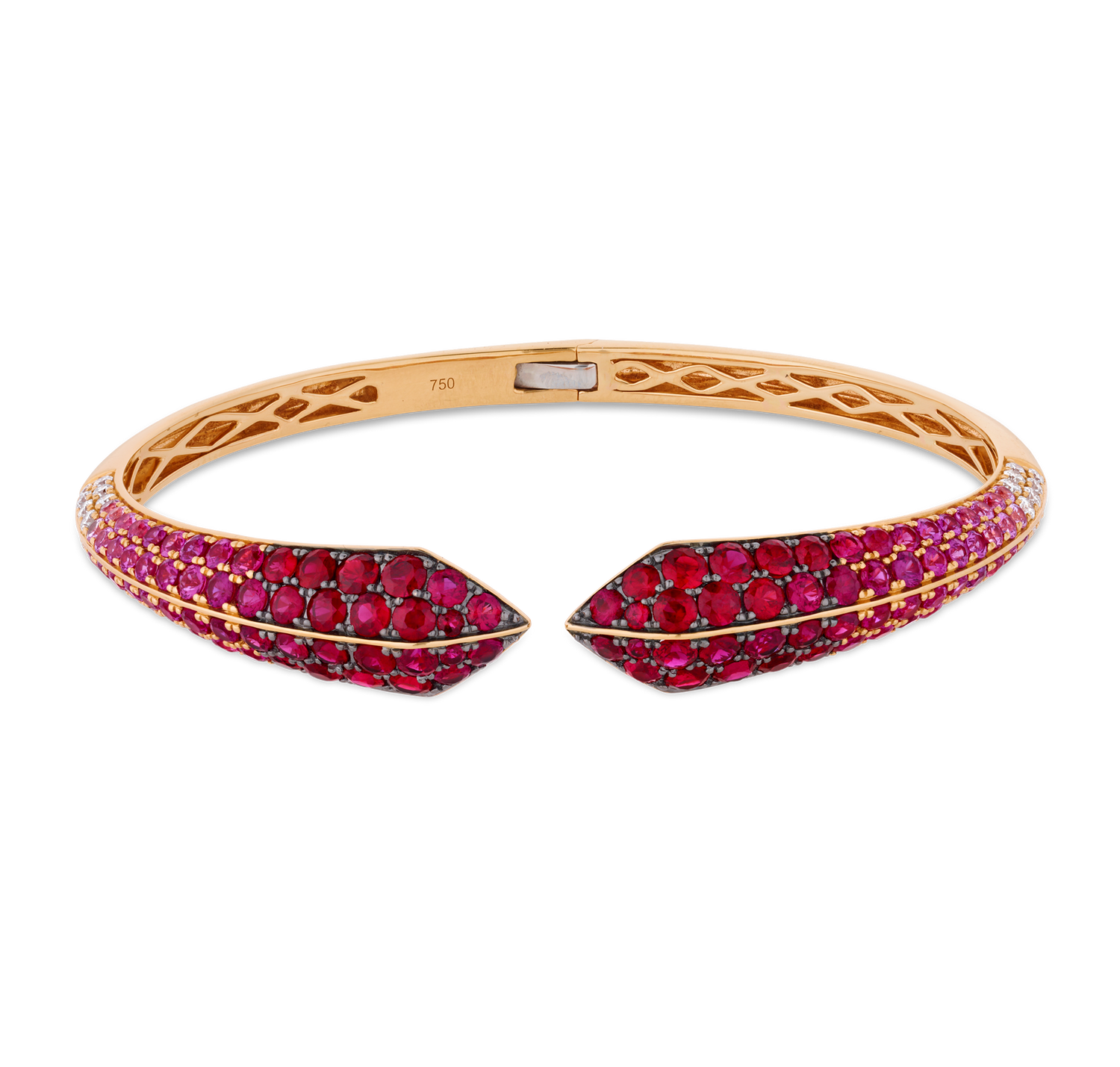 Rose Gold Bracelet with Rubies, Pink Sapphires and Diamonds