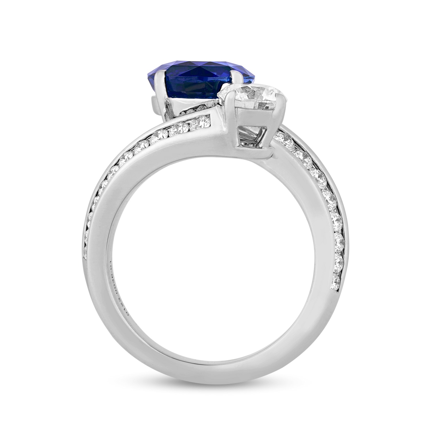 Ceylon Sapphire and Diamond Bypass Ring