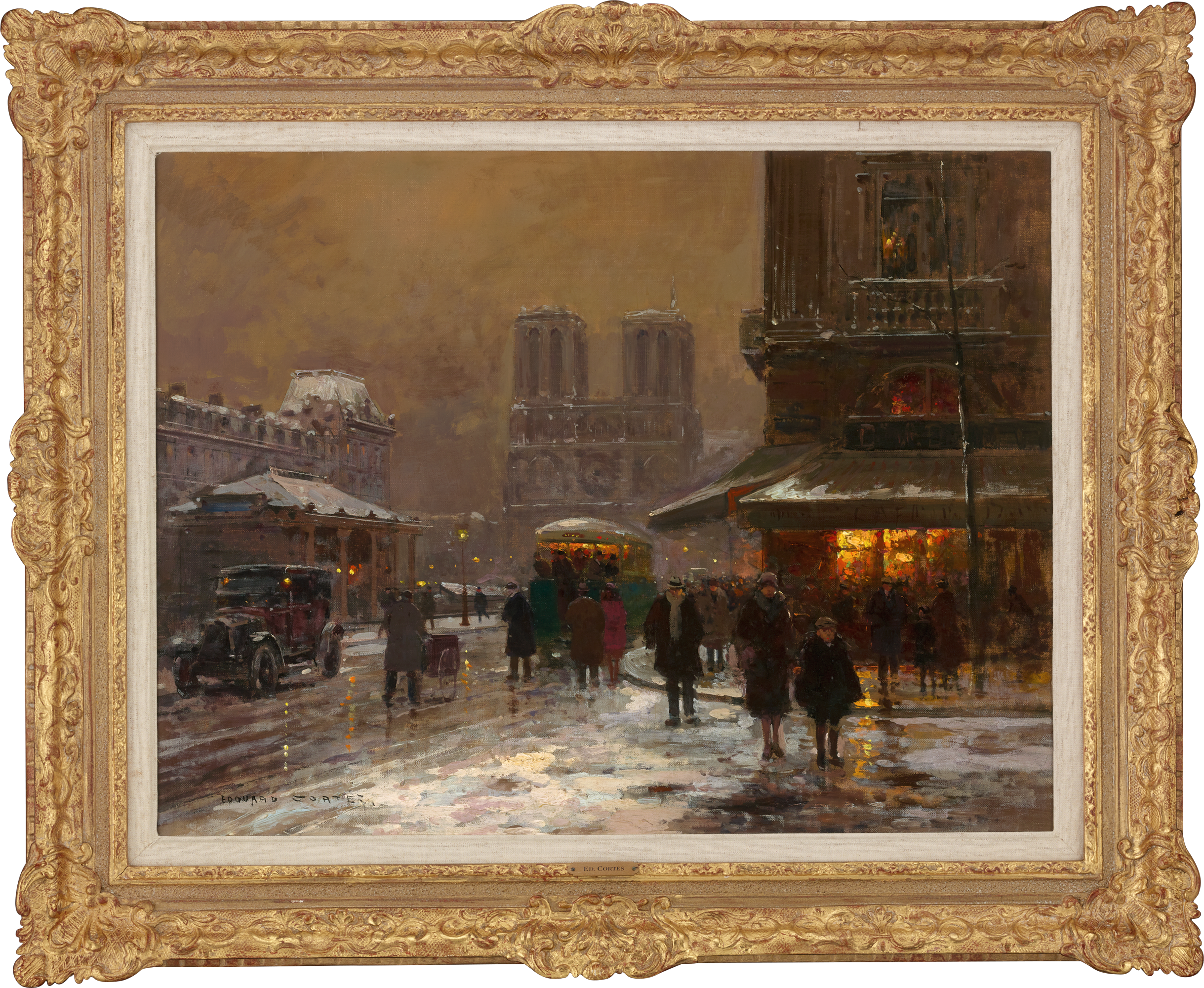 View of Notre Dame, Winter by Edouard Léon Cortès