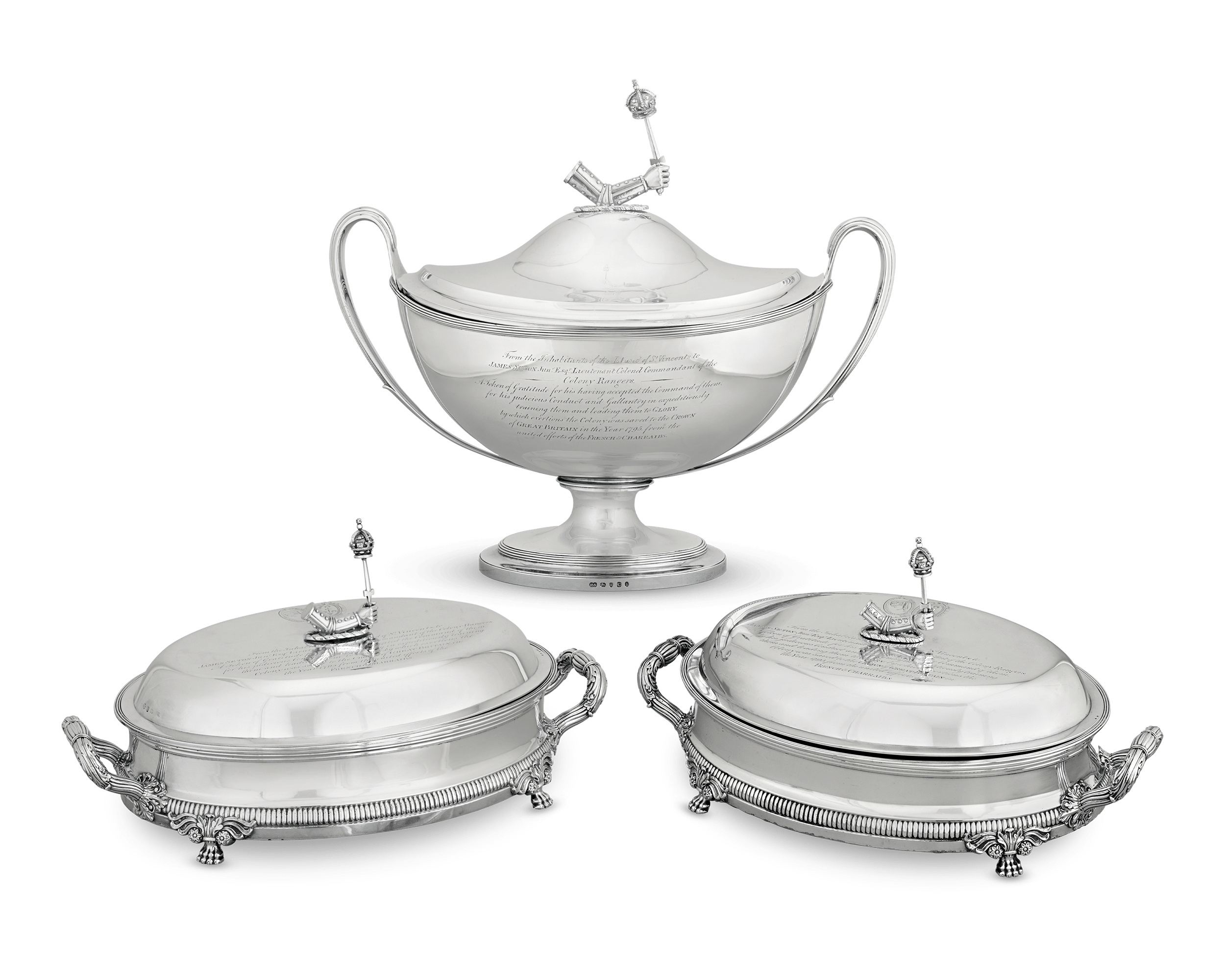 Paul Storr Silver Tureen and Entrée Dishes, Set of 3