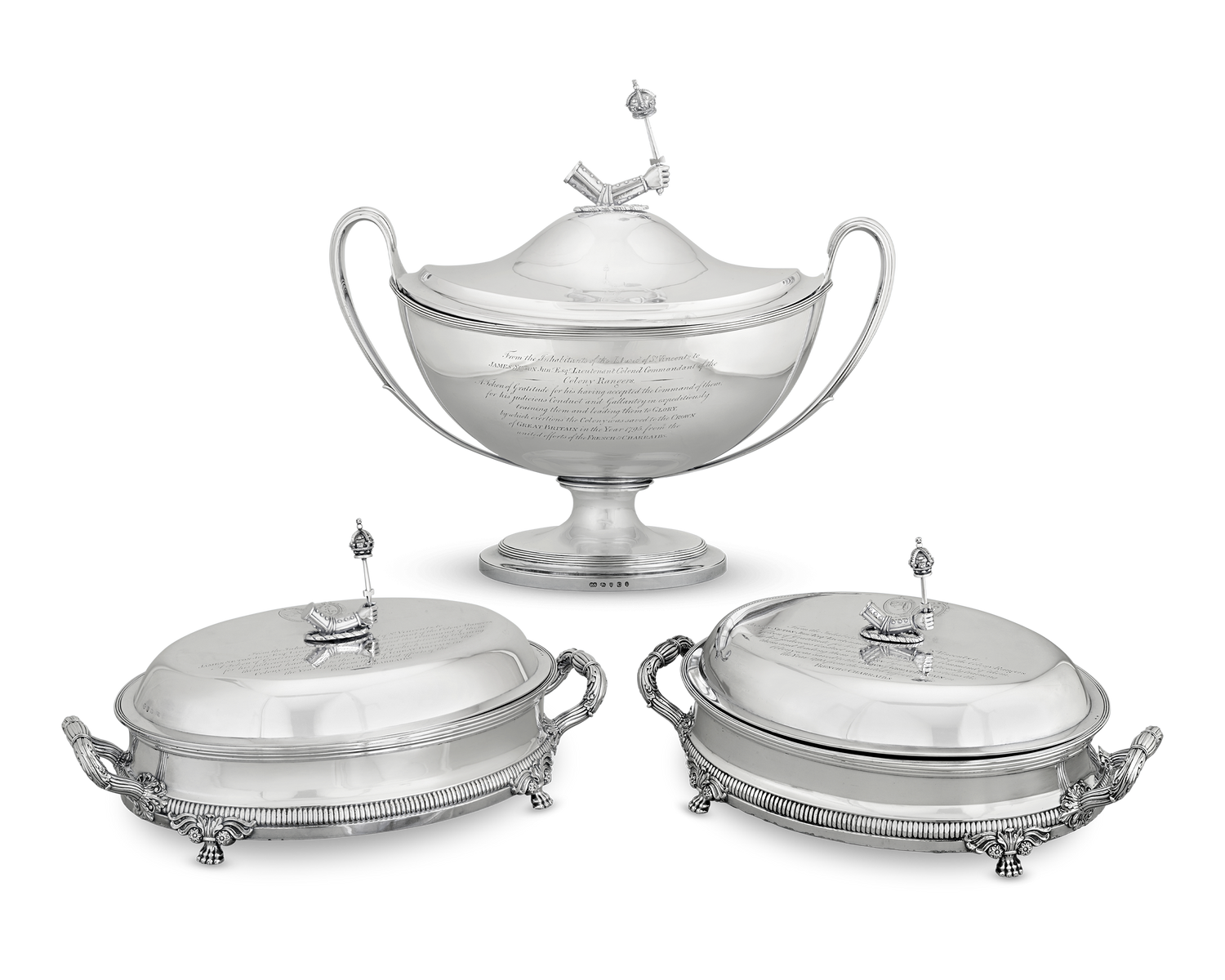 Paul Storr Silver Tureen and Entrée Dishes, Set of 3