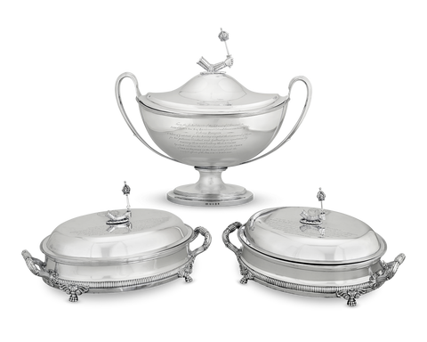 Paul Storr Silver Tureen and Entrée Dishes, Set of 3