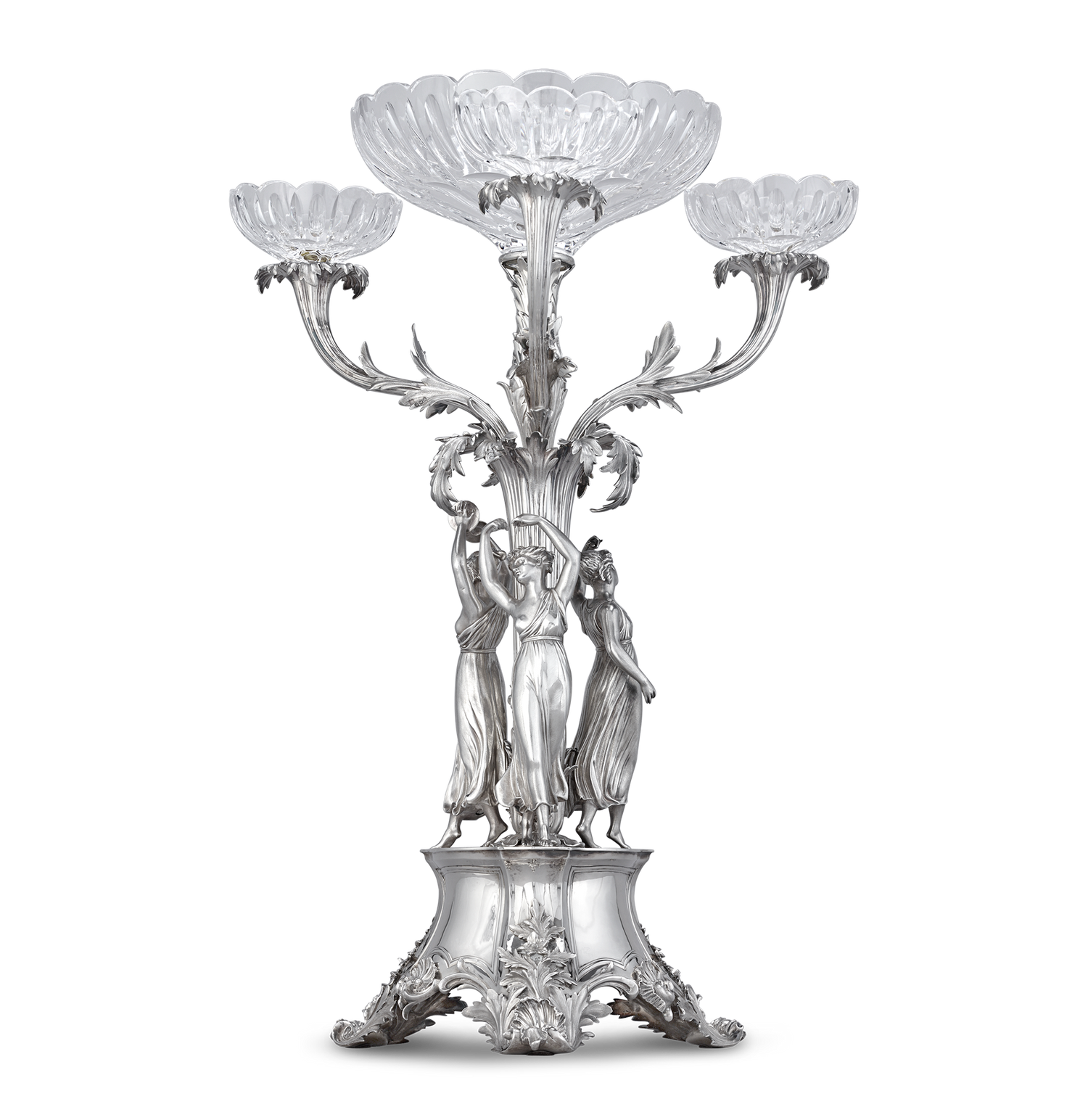 Victorian Three Graces Silver Epergne by Barnard & Sons