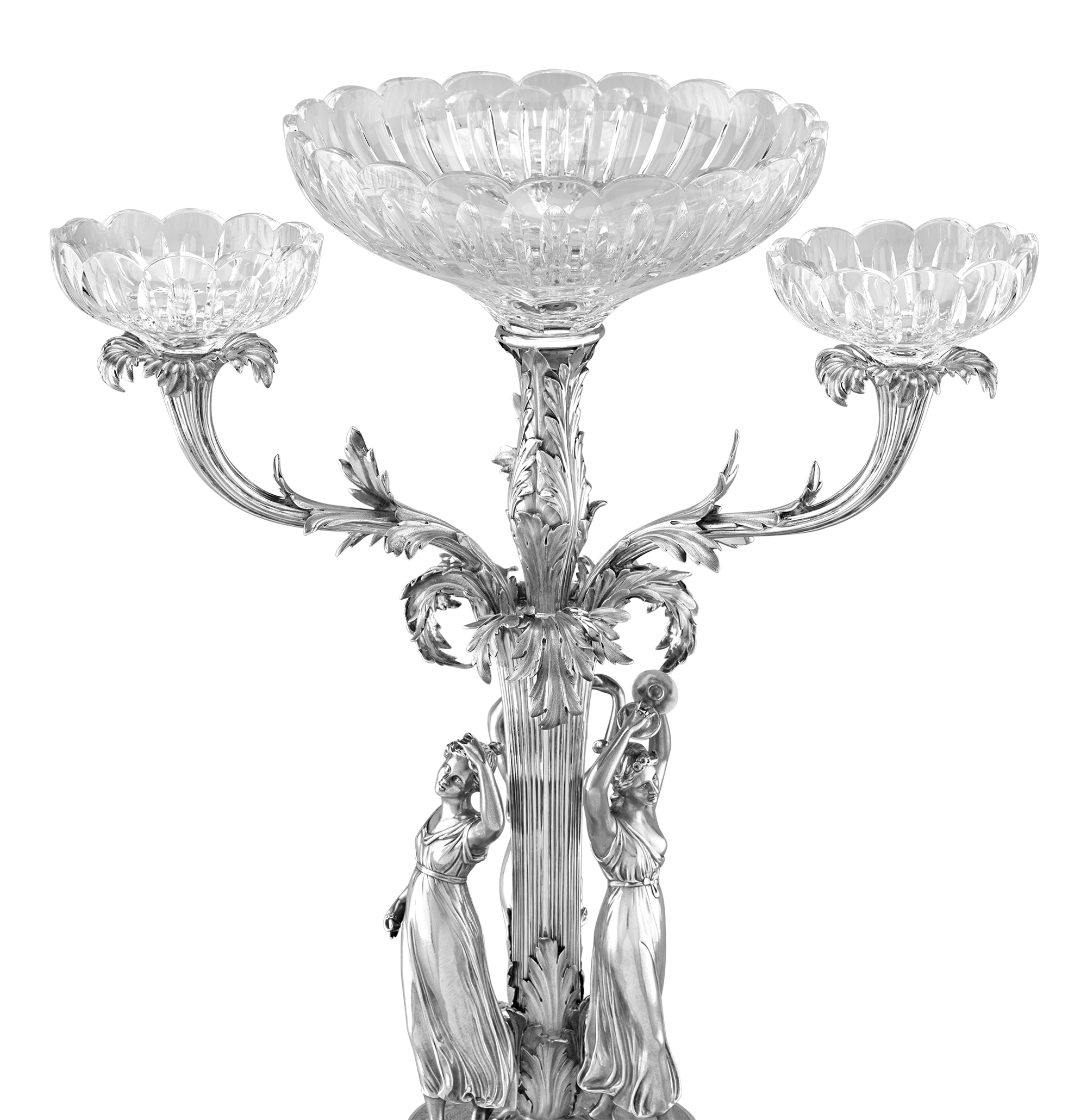 Victorian Three Graces Silver Epergne by Barnard & Sons