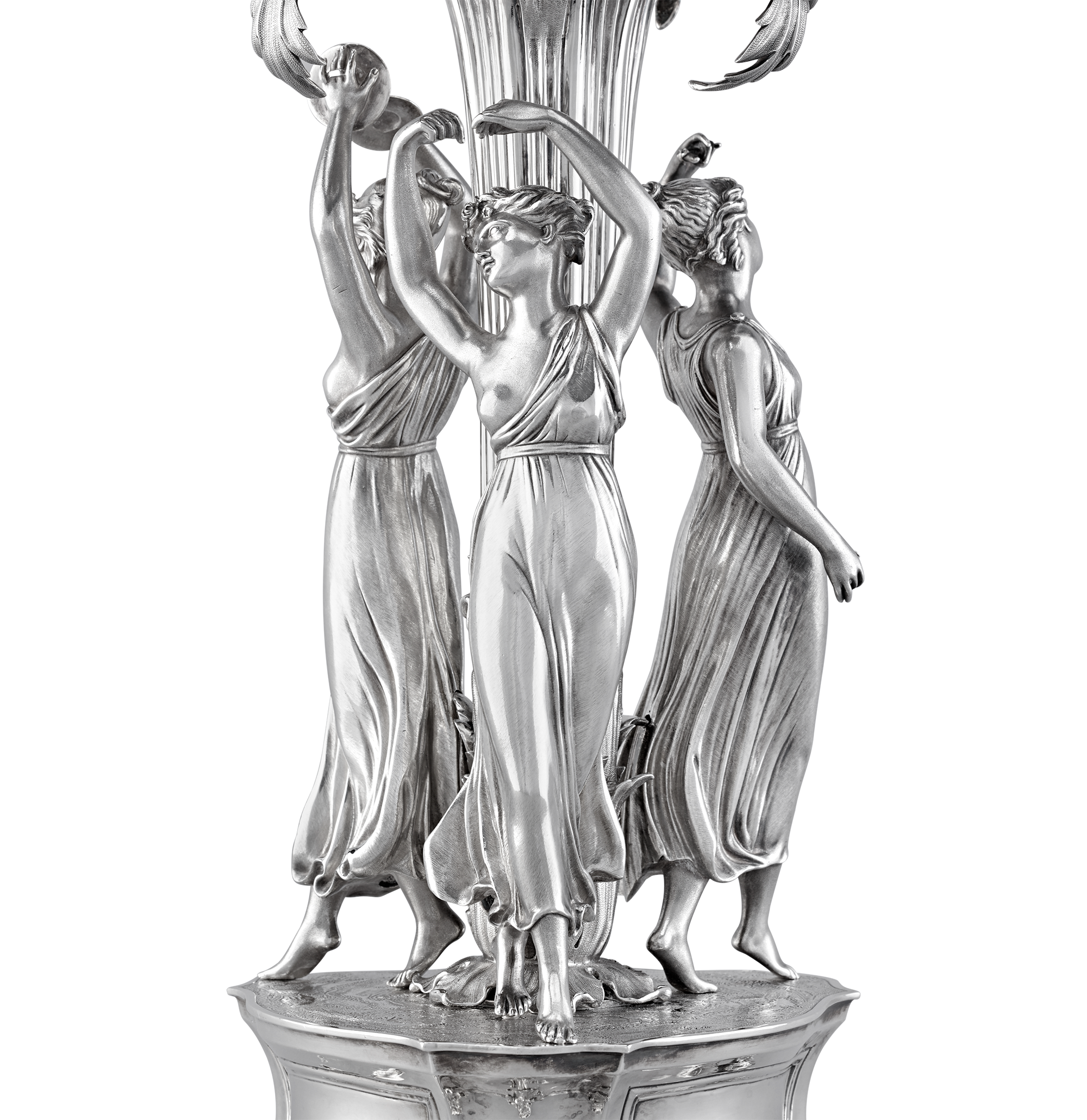 Victorian Three Graces Silver Epergne by Barnard & Sons