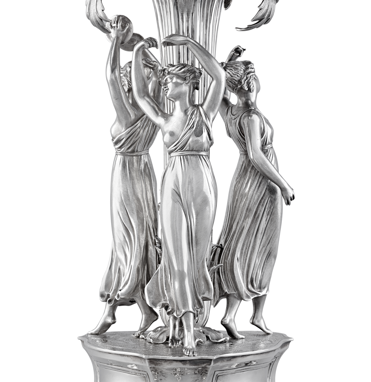 Victorian Three Graces Silver Epergne by Barnard & Sons