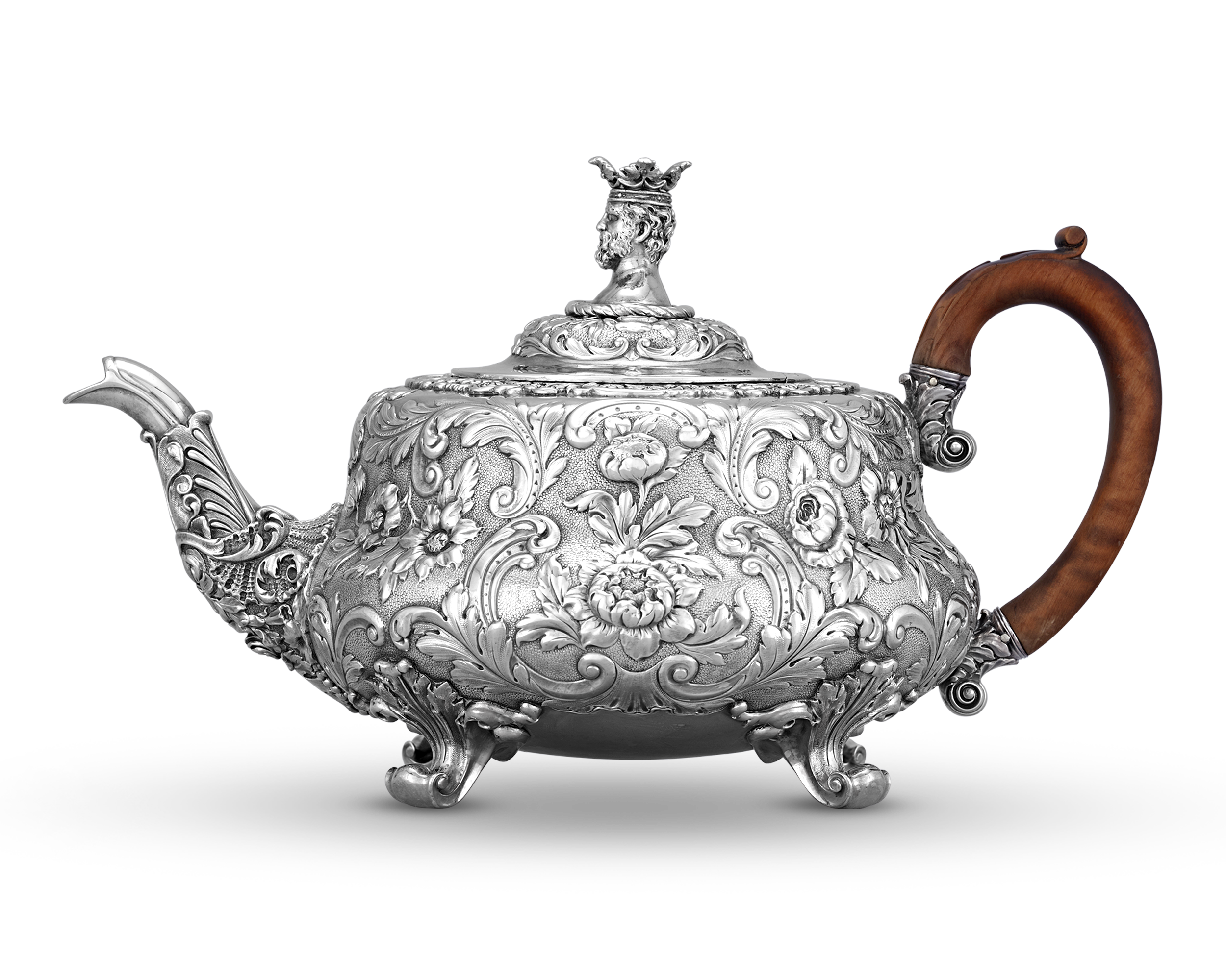 Paul Storr Silver Kings Pattern 4-Piece Tea & Coffee Set