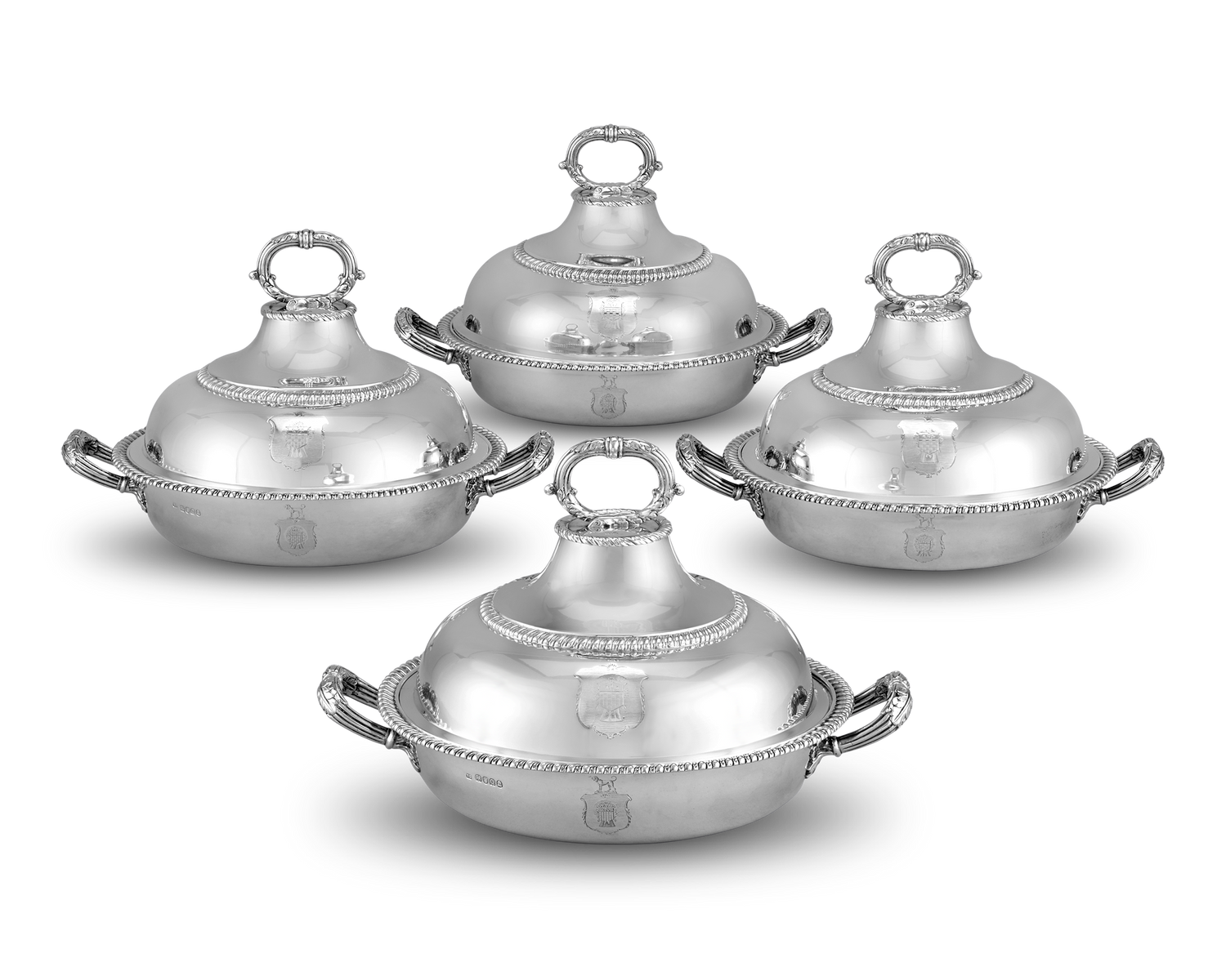 Four Georgian Silver Entrée Dishes by Robert Garrard