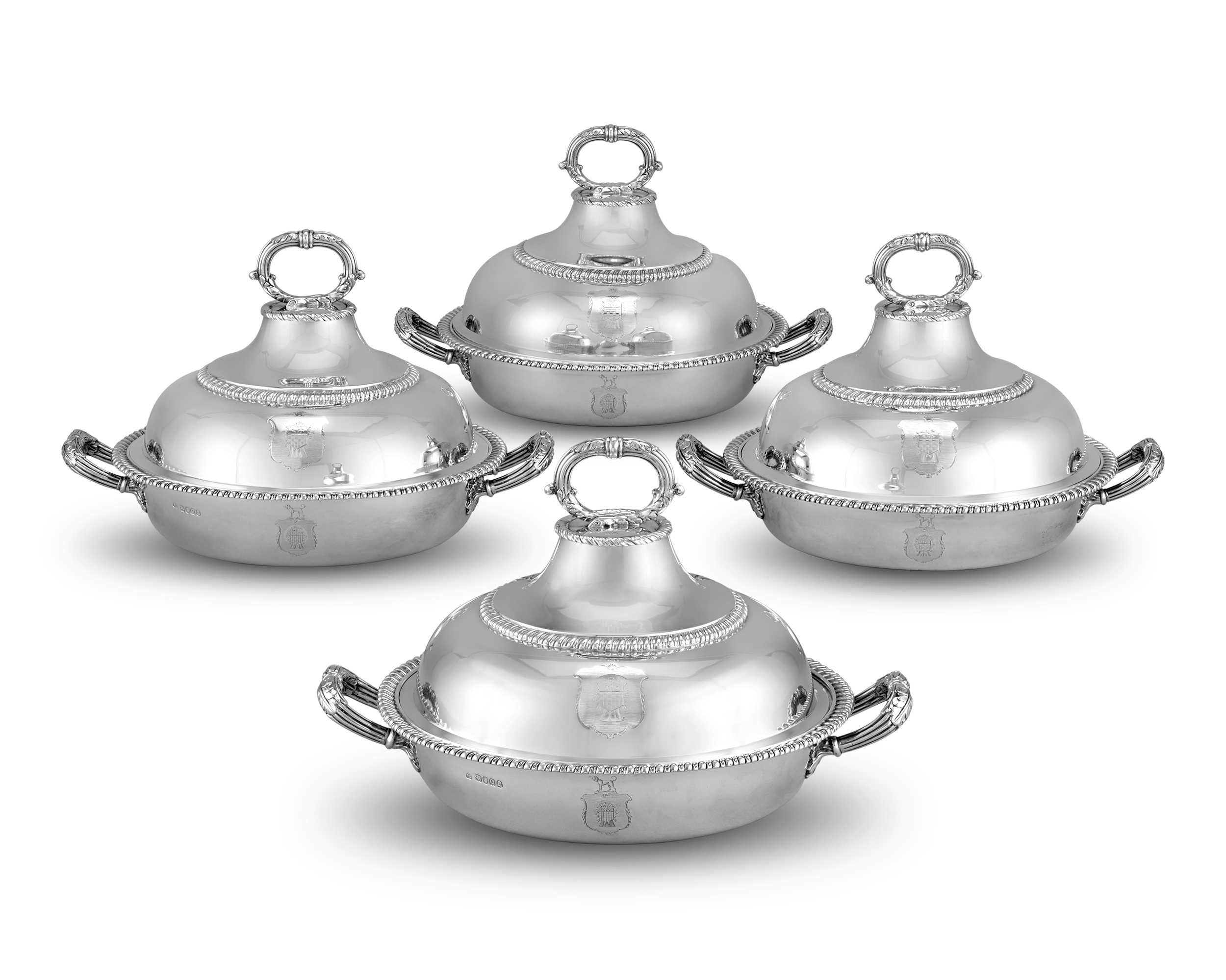 Four Georgian Silver Entrée Dishes by Robert Garrard