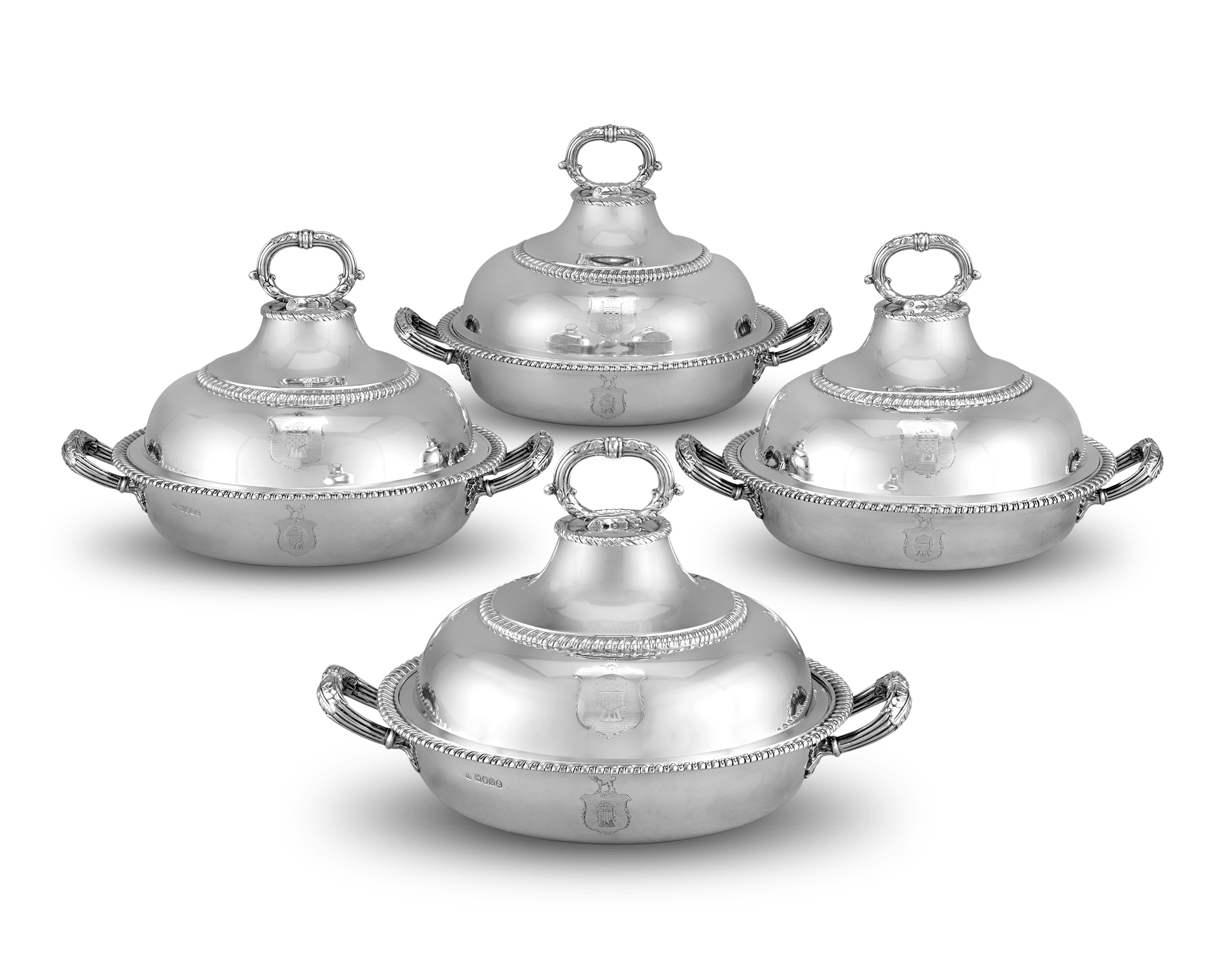 Four Georgian Silver Entrée Dishes by Robert Garrard