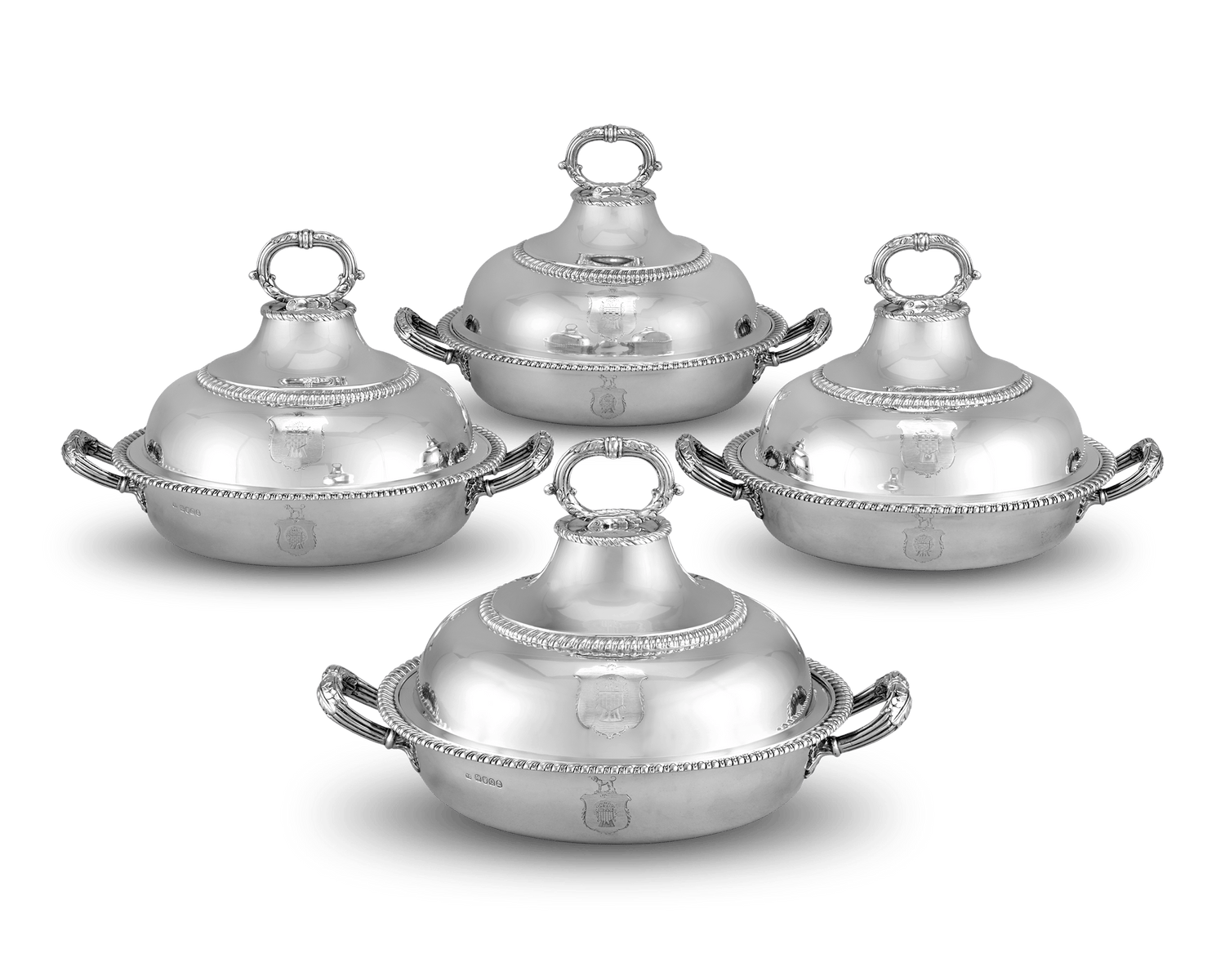 Four Georgian Silver Entrée Dishes by Robert Garrard