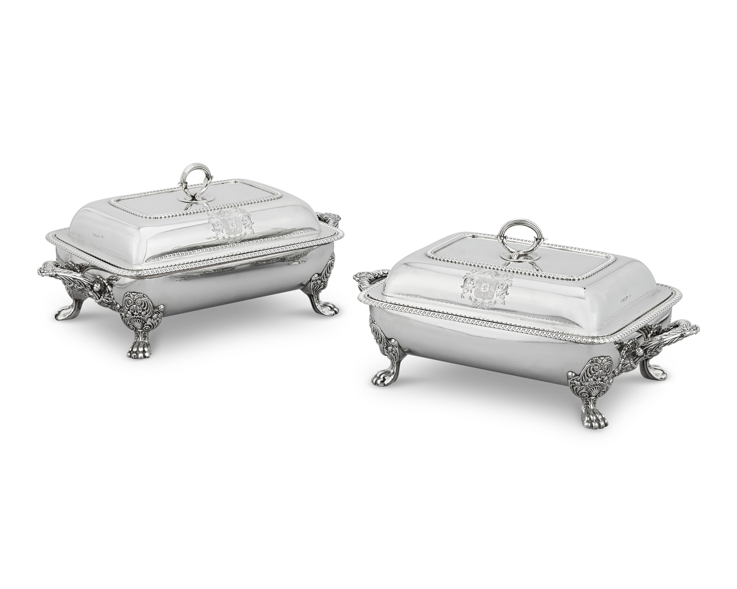 A Pair Georgian Silver Entrée Dishes by Paul Storr