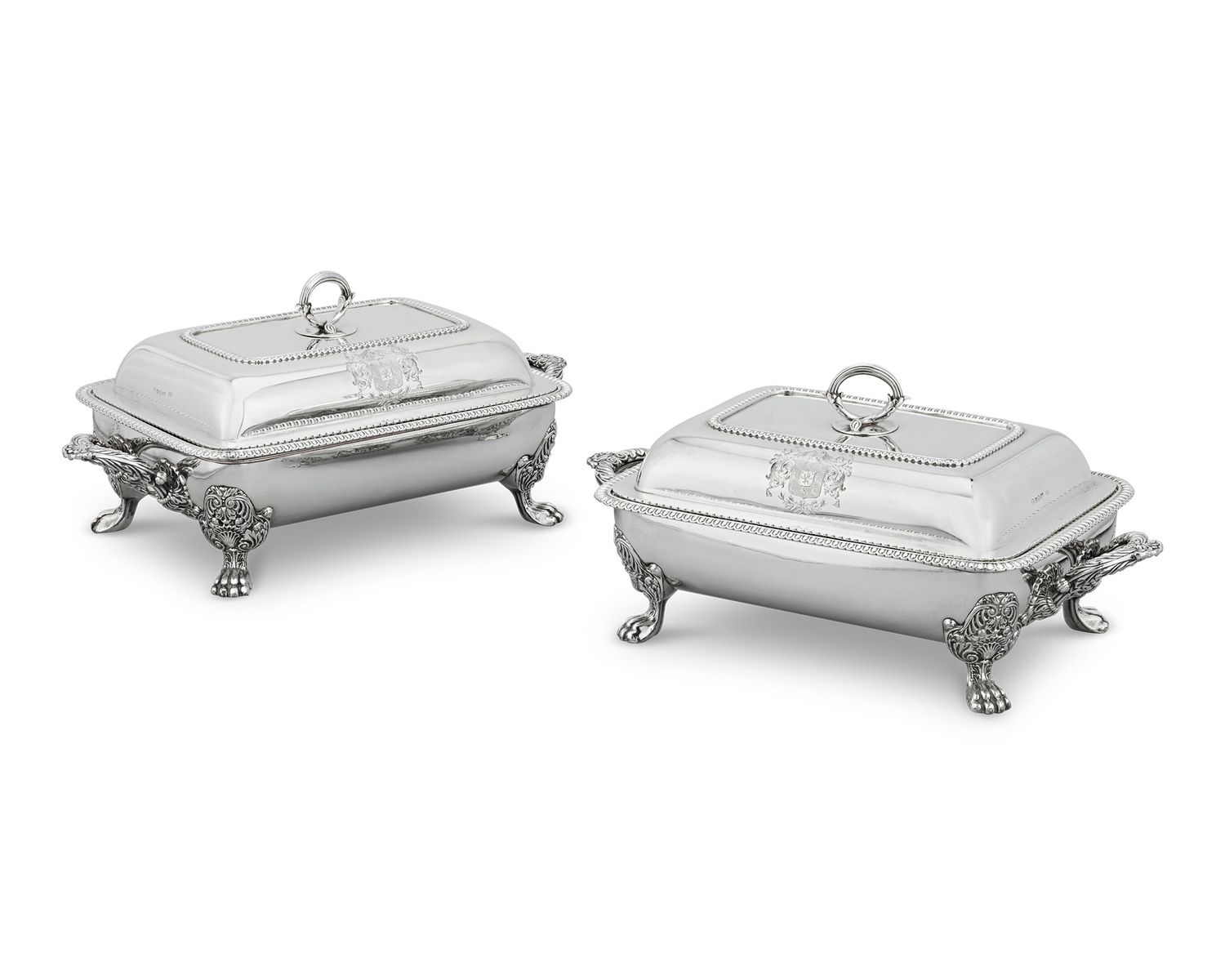 A Pair Georgian Silver Entrée Dishes by Paul Storr