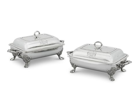 A Pair Georgian Silver Entrée Dishes by Paul Storr