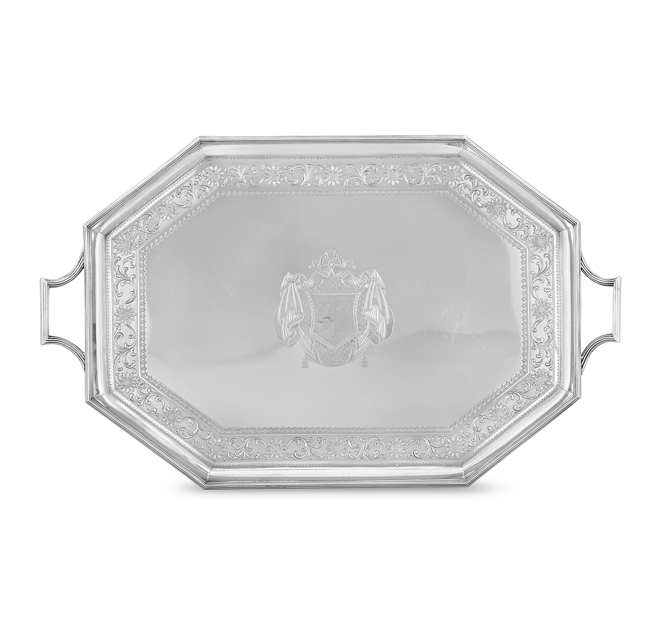 Georgian Silver 
Octagonal Tray by Thomas Hannam and John Crouch