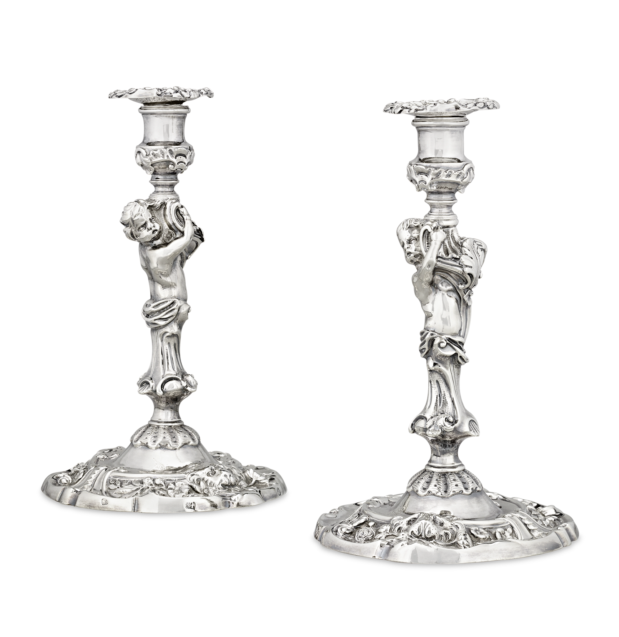 Pair of Georgian Silver Candlesticks by Ernest Sieber