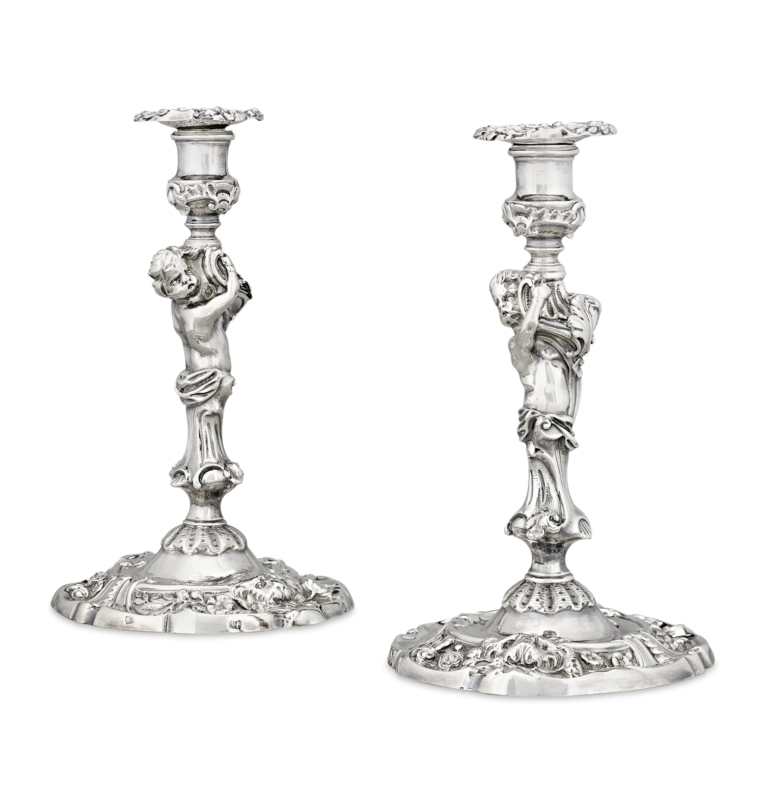 Pair of Georgian Silver Candlesticks by Ernest Sieber