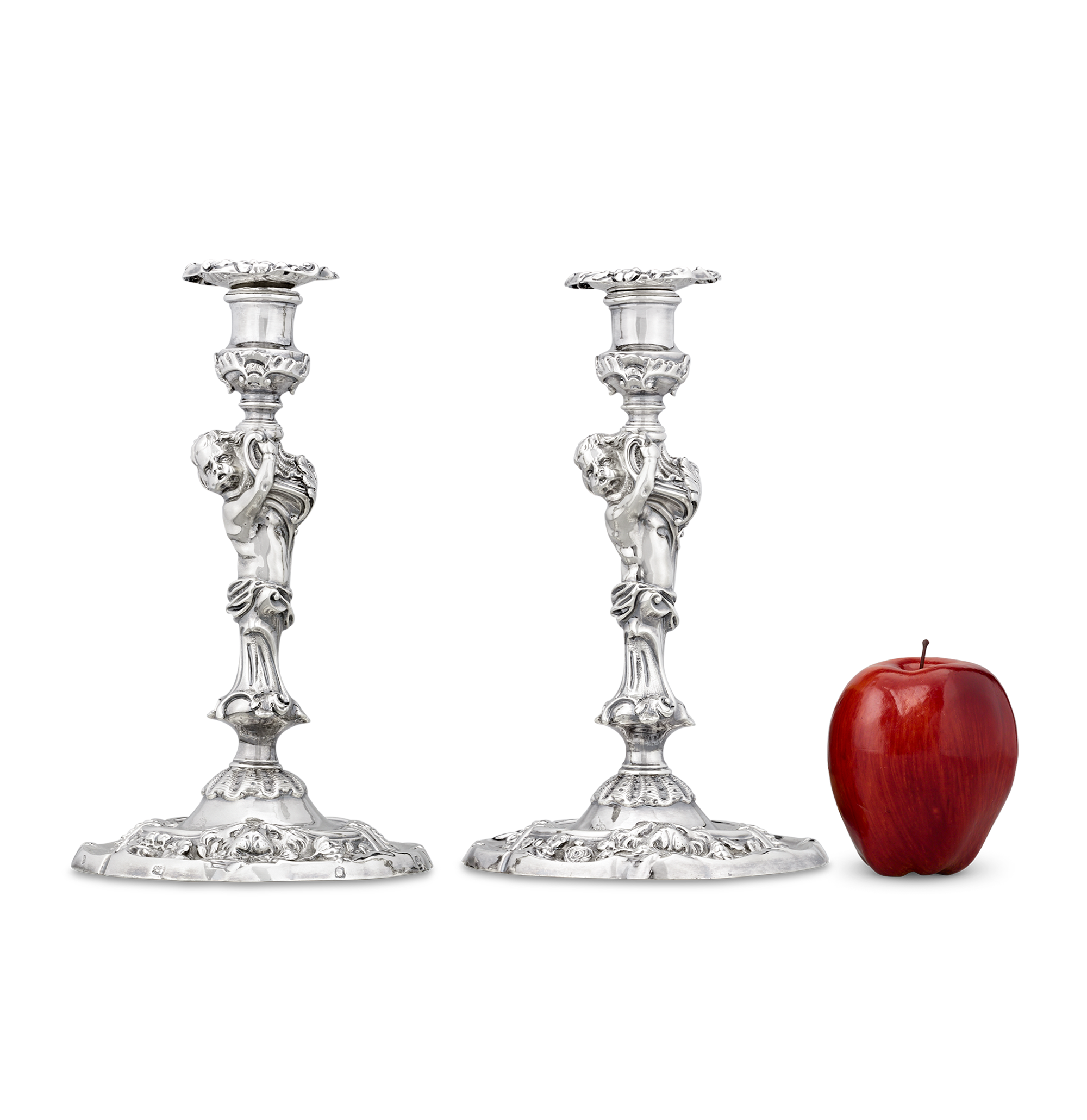 Pair of Georgian Silver Candlesticks by Ernest Sieber