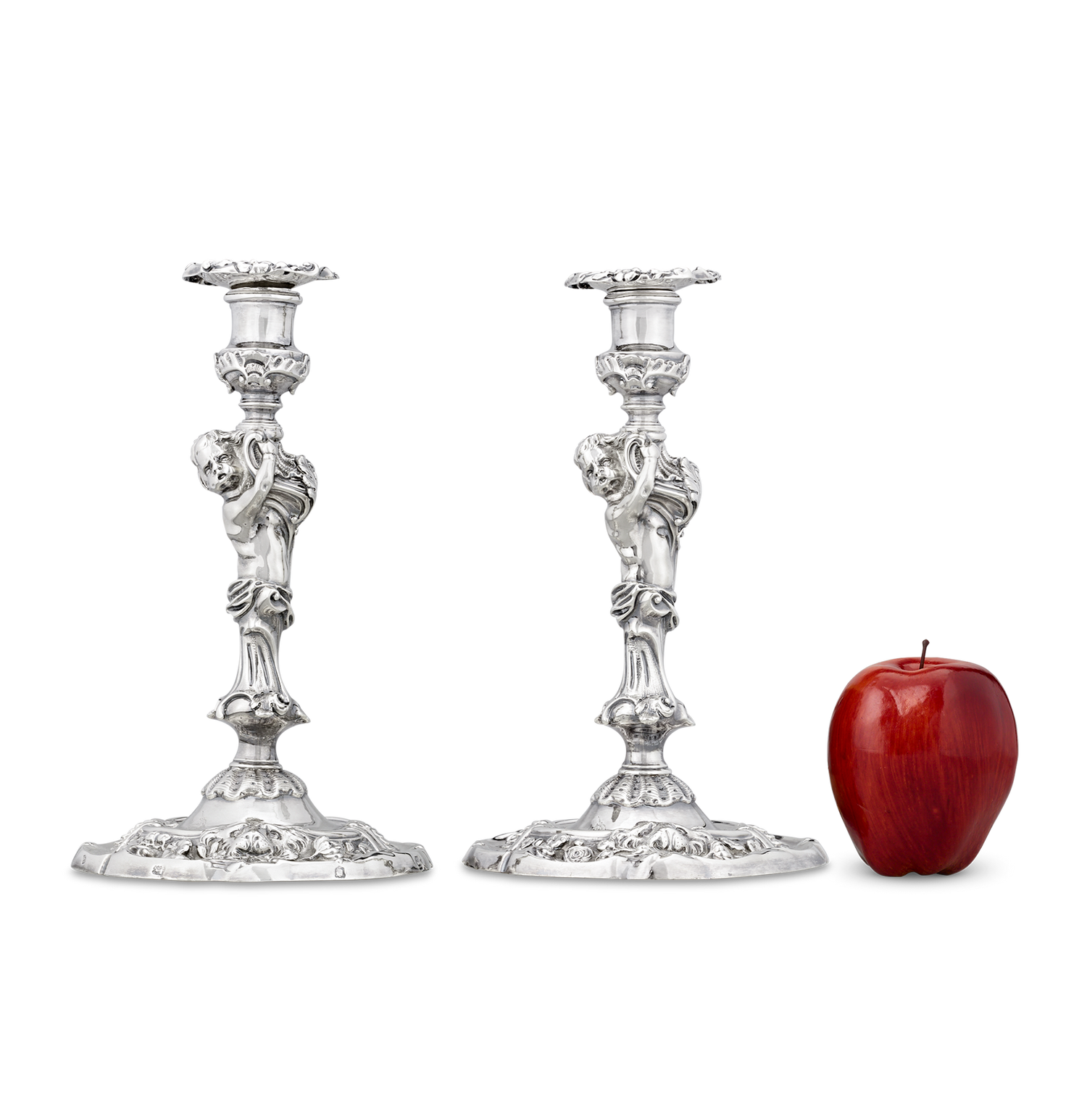 Pair of Georgian Silver Candlesticks by Ernest Sieber