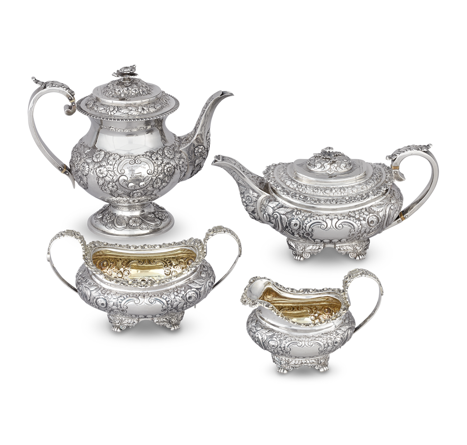 Georgian Four-Piece Silver Coffee and Tea Service