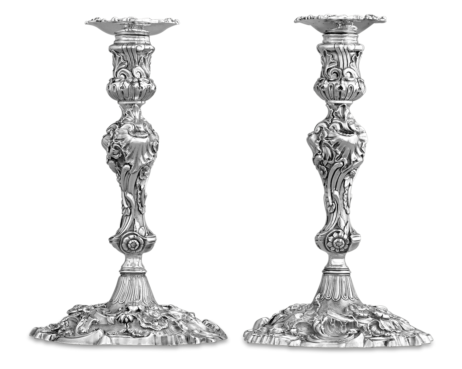 Pair of Silver Candlesticks by Joseph Craddock and William Ker Reid