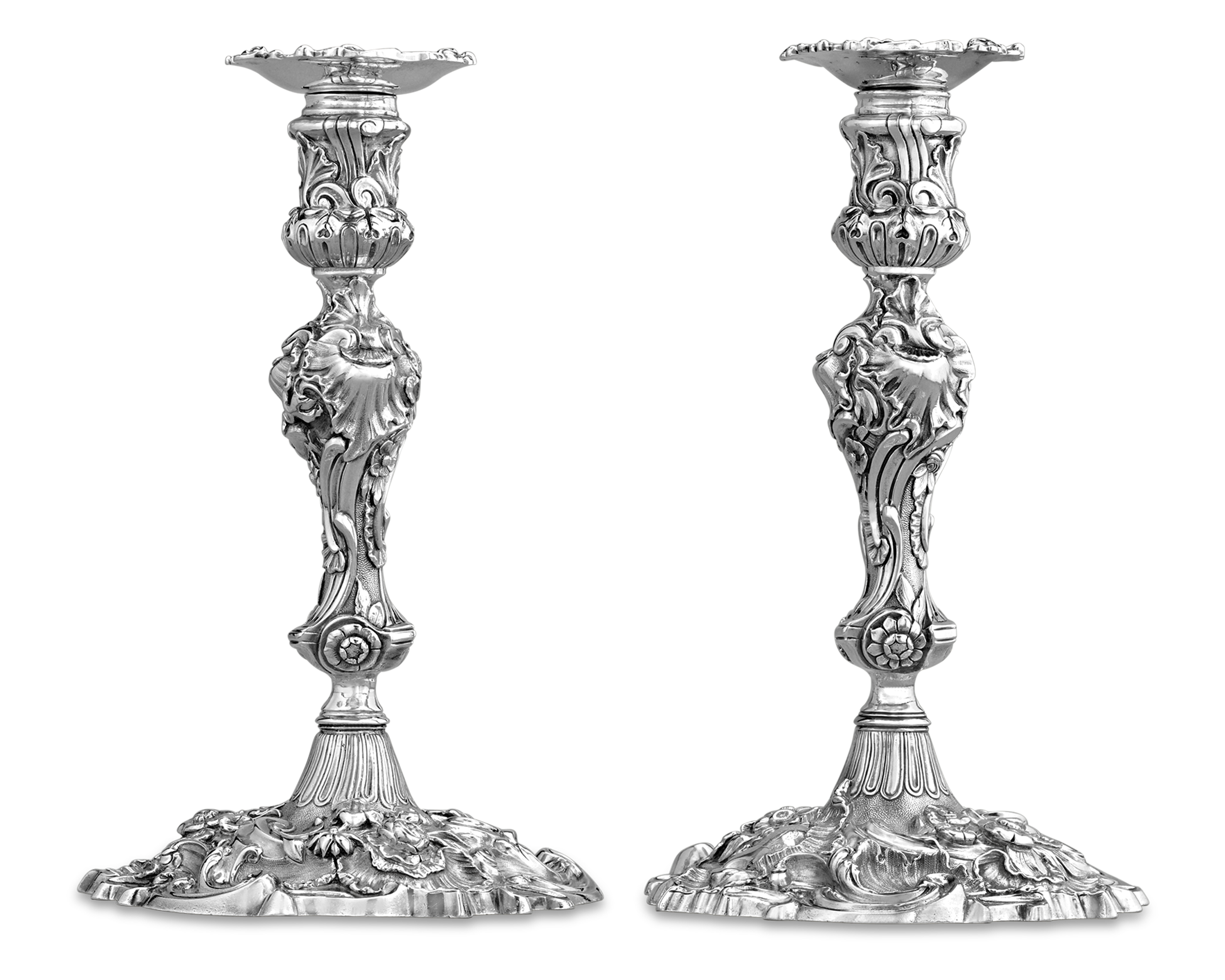 Pair of Silver Candlesticks by Joseph Craddock and William Ker Reid