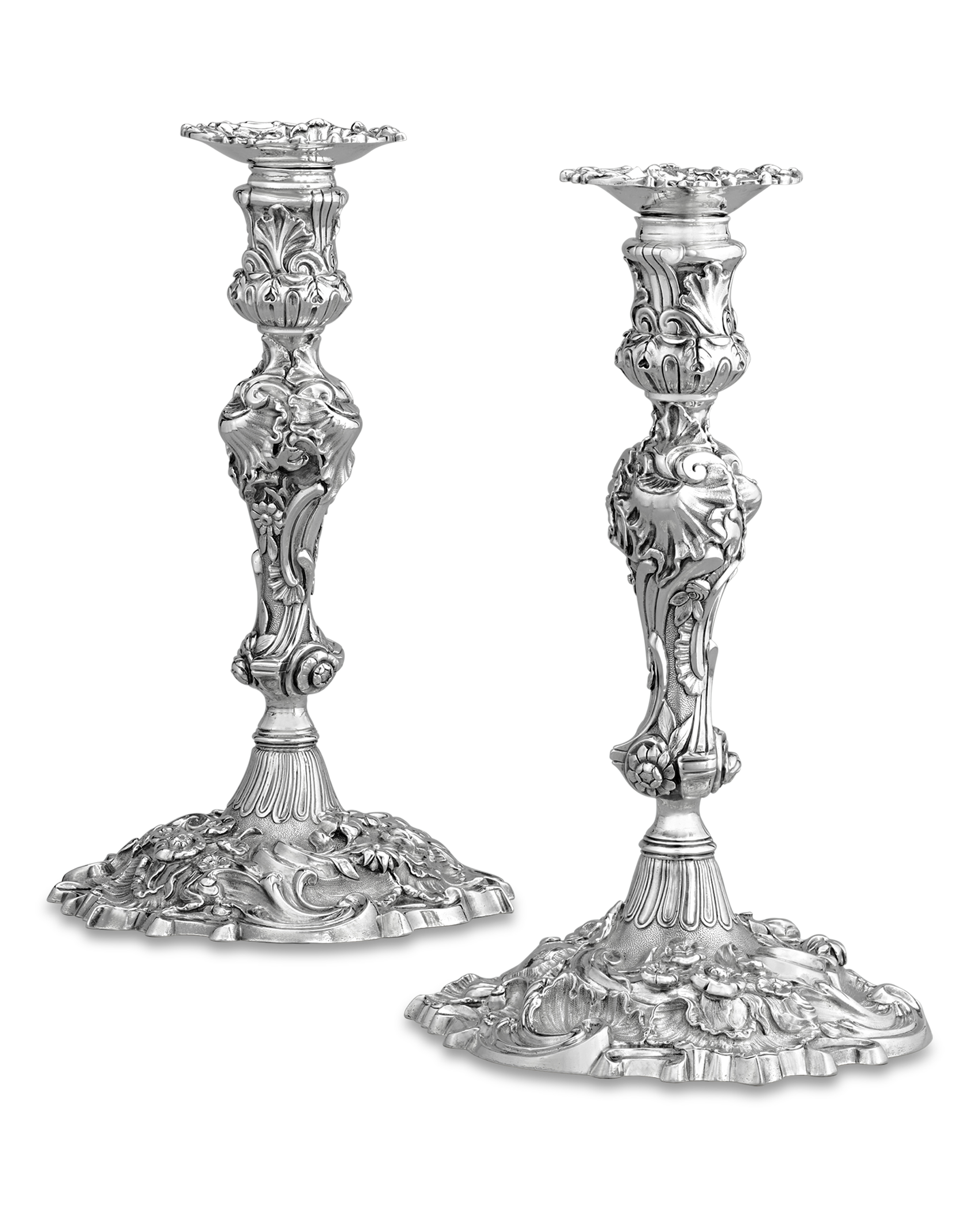 Pair of Silver Candlesticks by Joseph Craddock and William Ker Reid